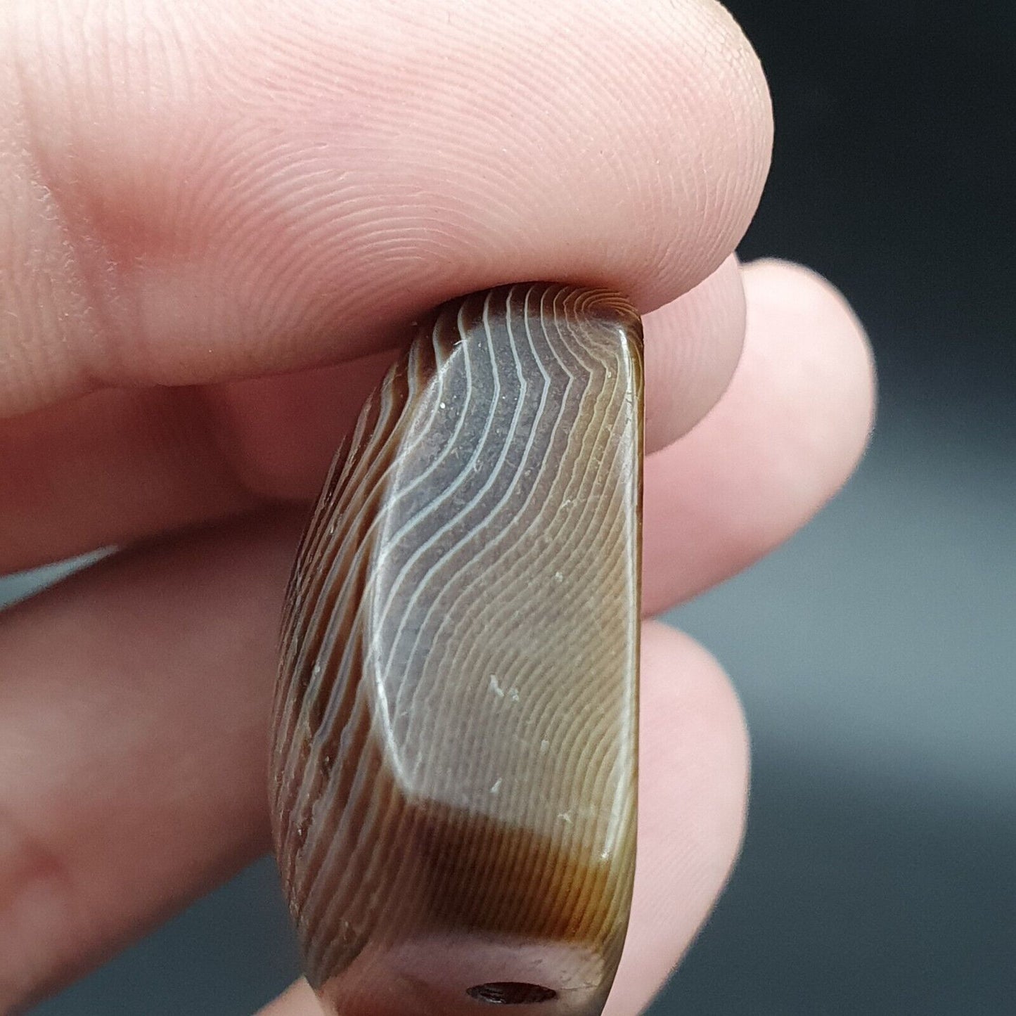 古董喜馬拉雅印度西藏蘇萊曼尼眼瑪瑙護身符珠 #125