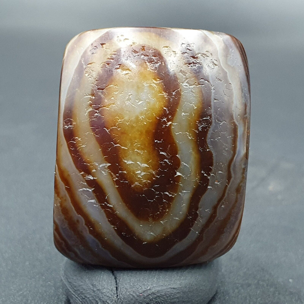 Antique Himalayan Indo Tibetan Suleimani Eye Agate Amulet Bead #124