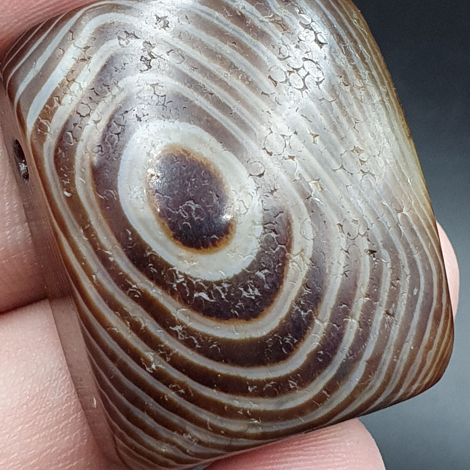 Antique Himalayan Indo Tibetan Suleimani Eye Agate Amulet Bead #125