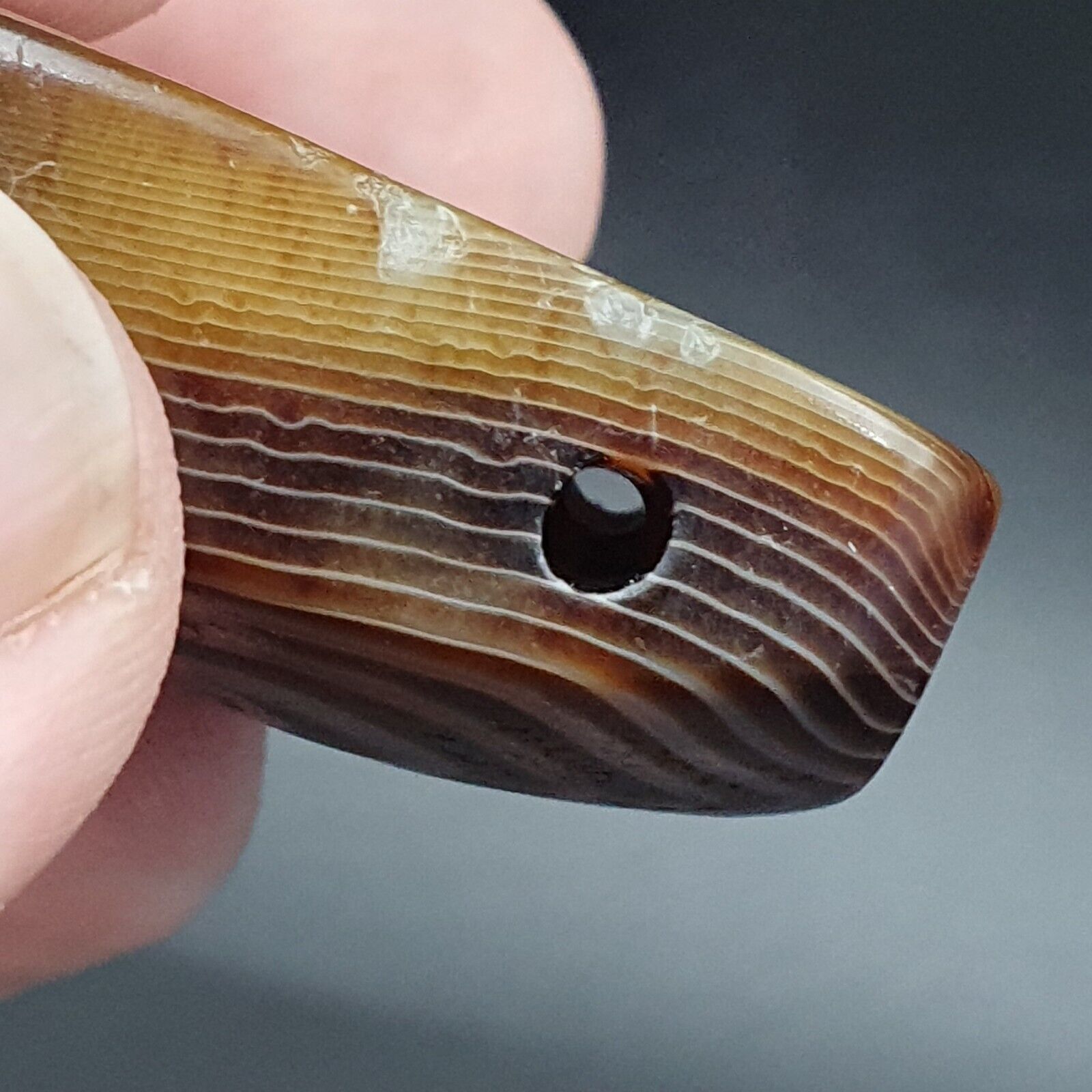 Antique Himalayan Indo Tibetan Suleimani Eye Agate Amulet Bead #125