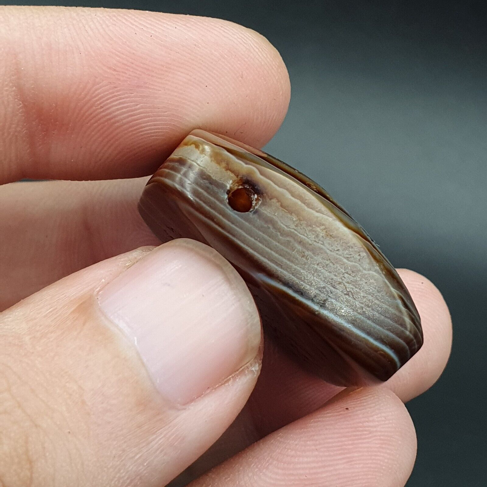 Antique Himalayan Indo Tibetan Suleimani Eye Agate Amulet Bead #124