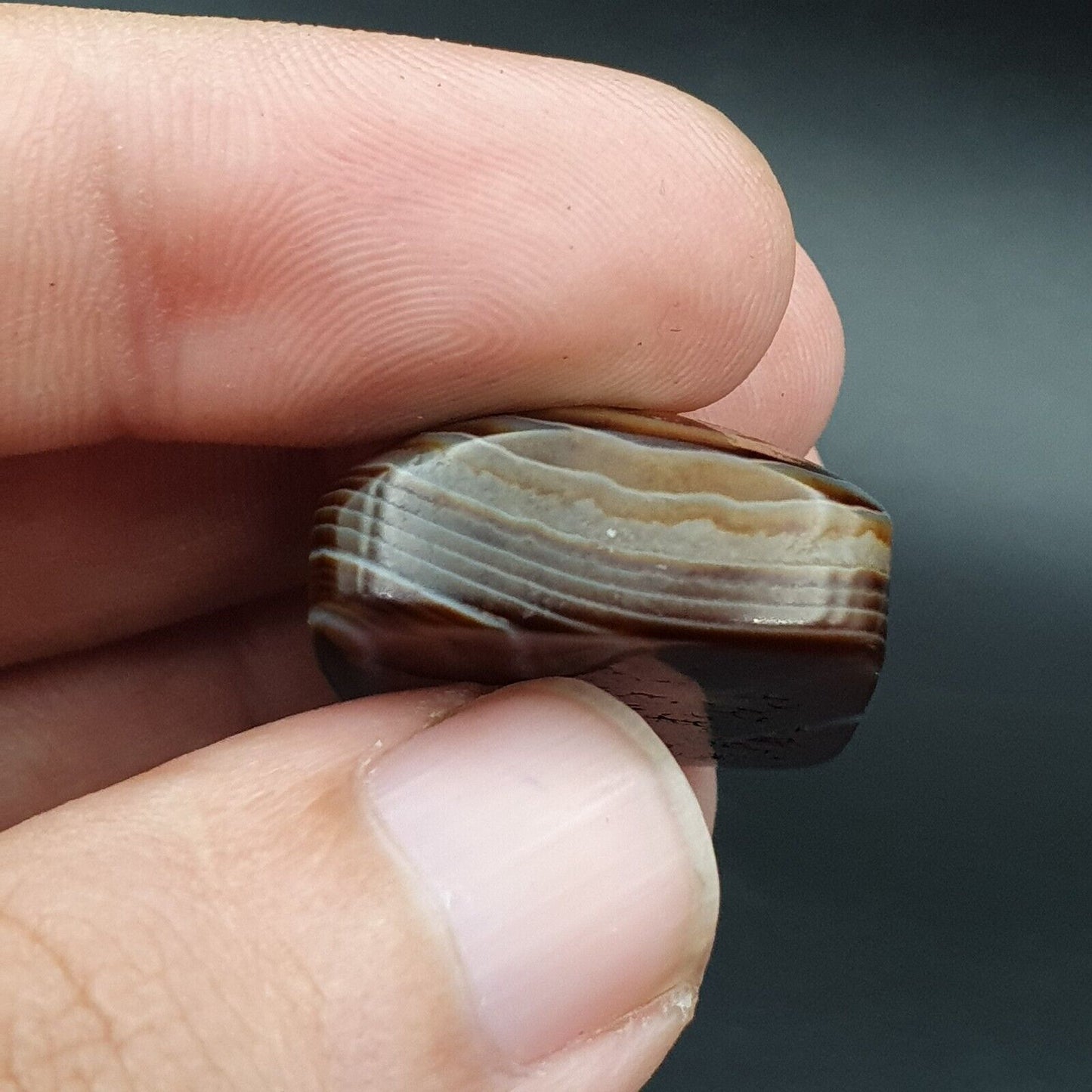 古董喜馬拉雅印度西藏蘇萊曼尼眼瑪瑙護身符珠 #124