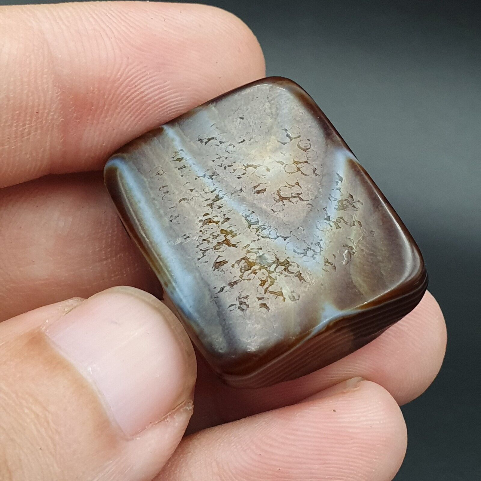 Antique Himalayan Indo Tibetan Suleimani Eye Agate Amulet Bead #124