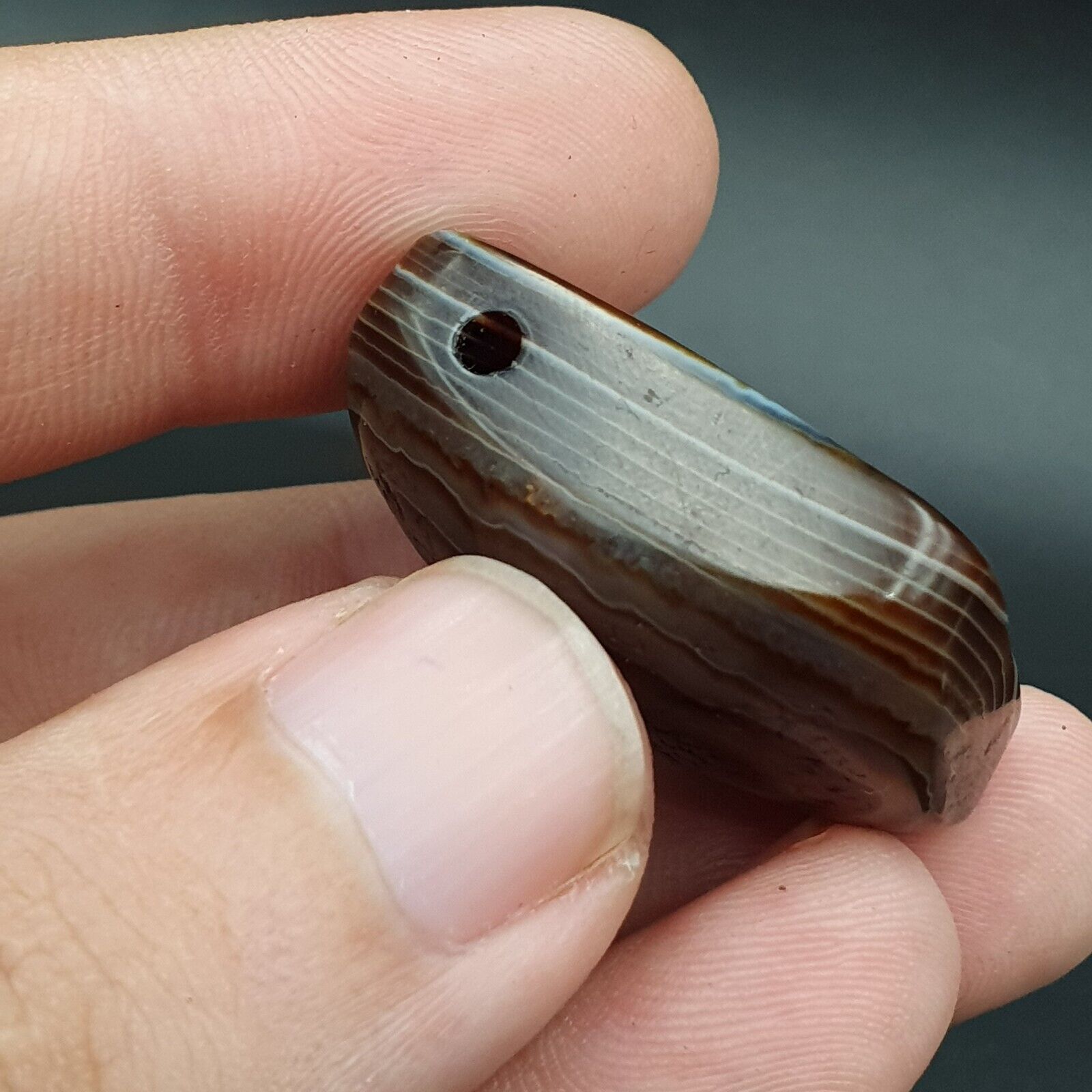 Antique Himalayan Indo Tibetan Suleimani Eye Agate Amulet Bead #124