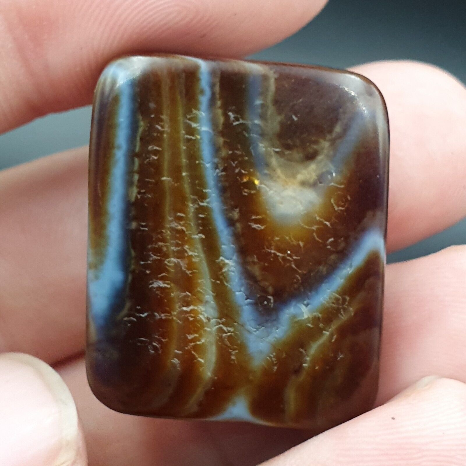 Antique Himalayan Indo Tibetan Suleimani Eye Agate Amulet Bead #124