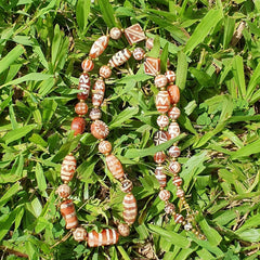Antique HIMALAYAN Indo Tibetan Central Asian Etched Agate beads Necklace 14ED-A-
