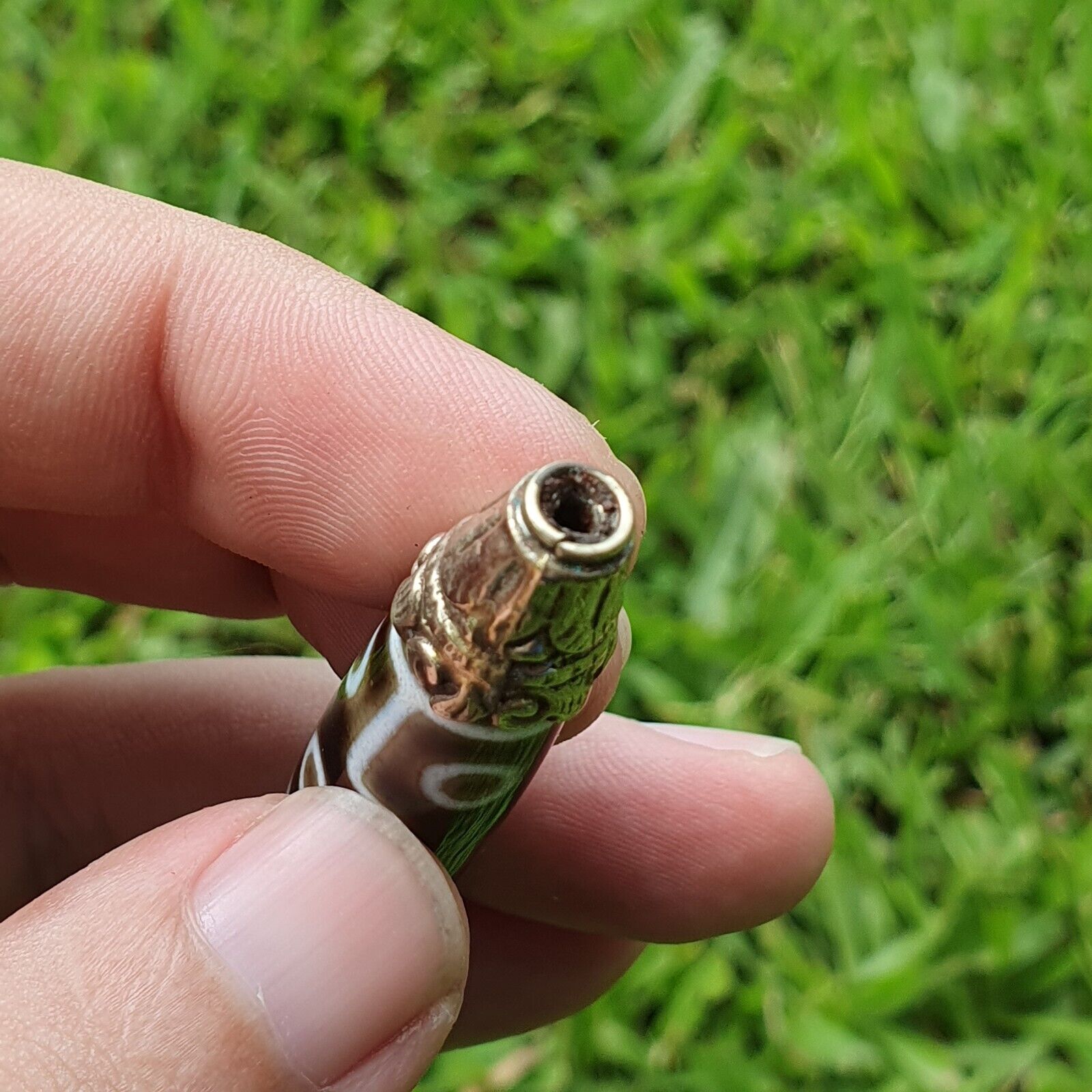 Amazing 9 Eyes Tibetan Nepalese dzi bead Agate pendant