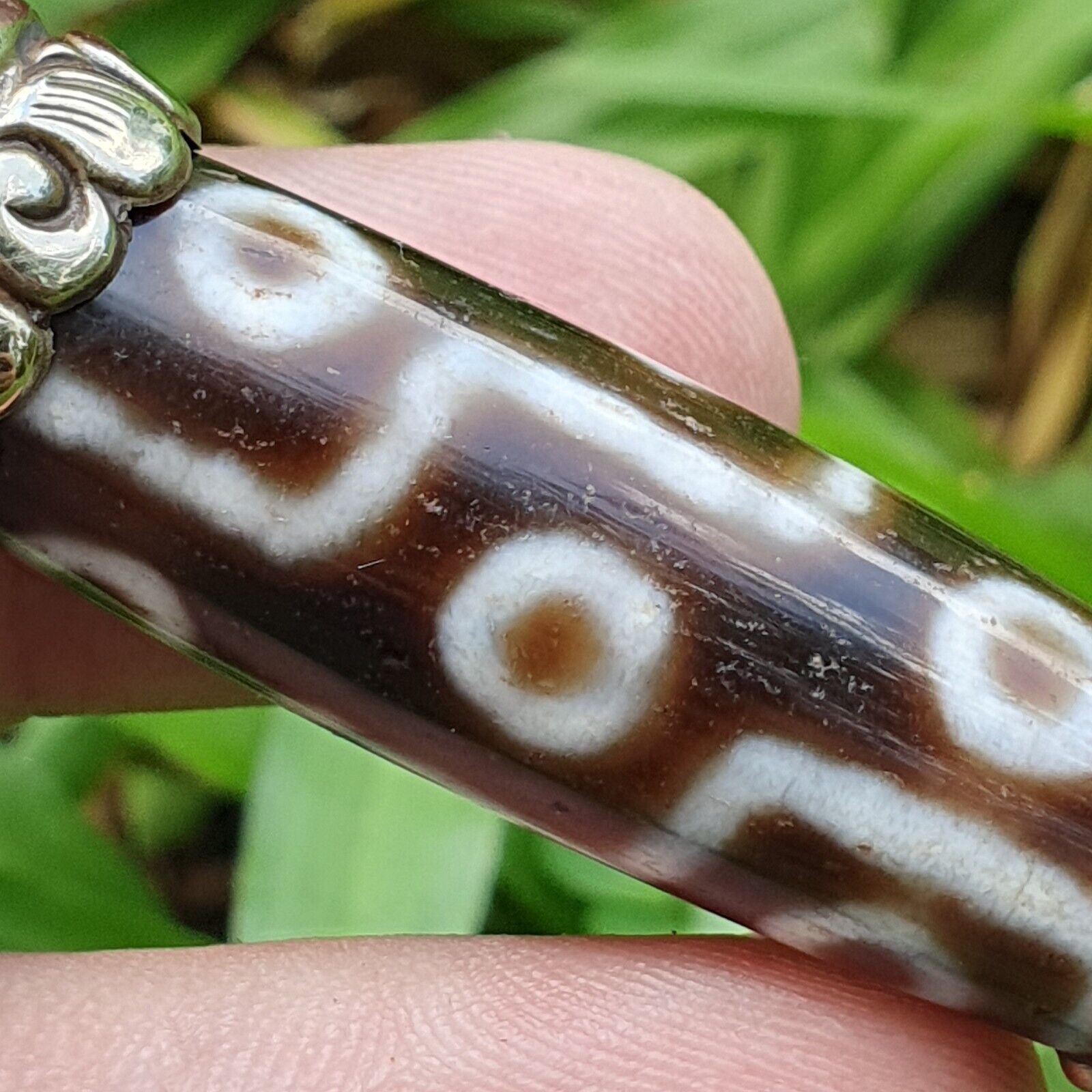 9 Falling Eyes Tibetan Nepalese dzi bead Agate With turquoise gzi pendant
