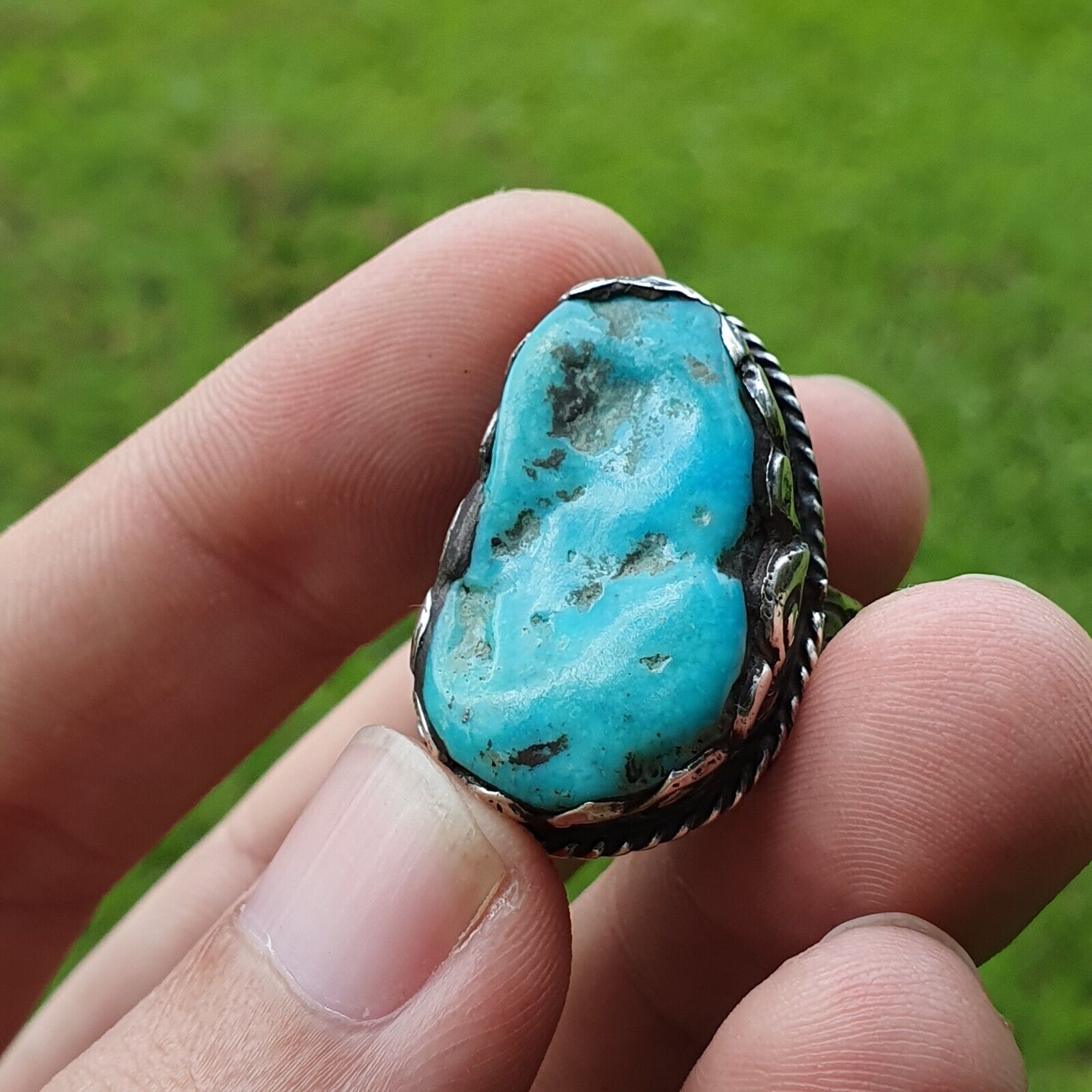 Big Men natural gemstone jewelry SILVER Ring