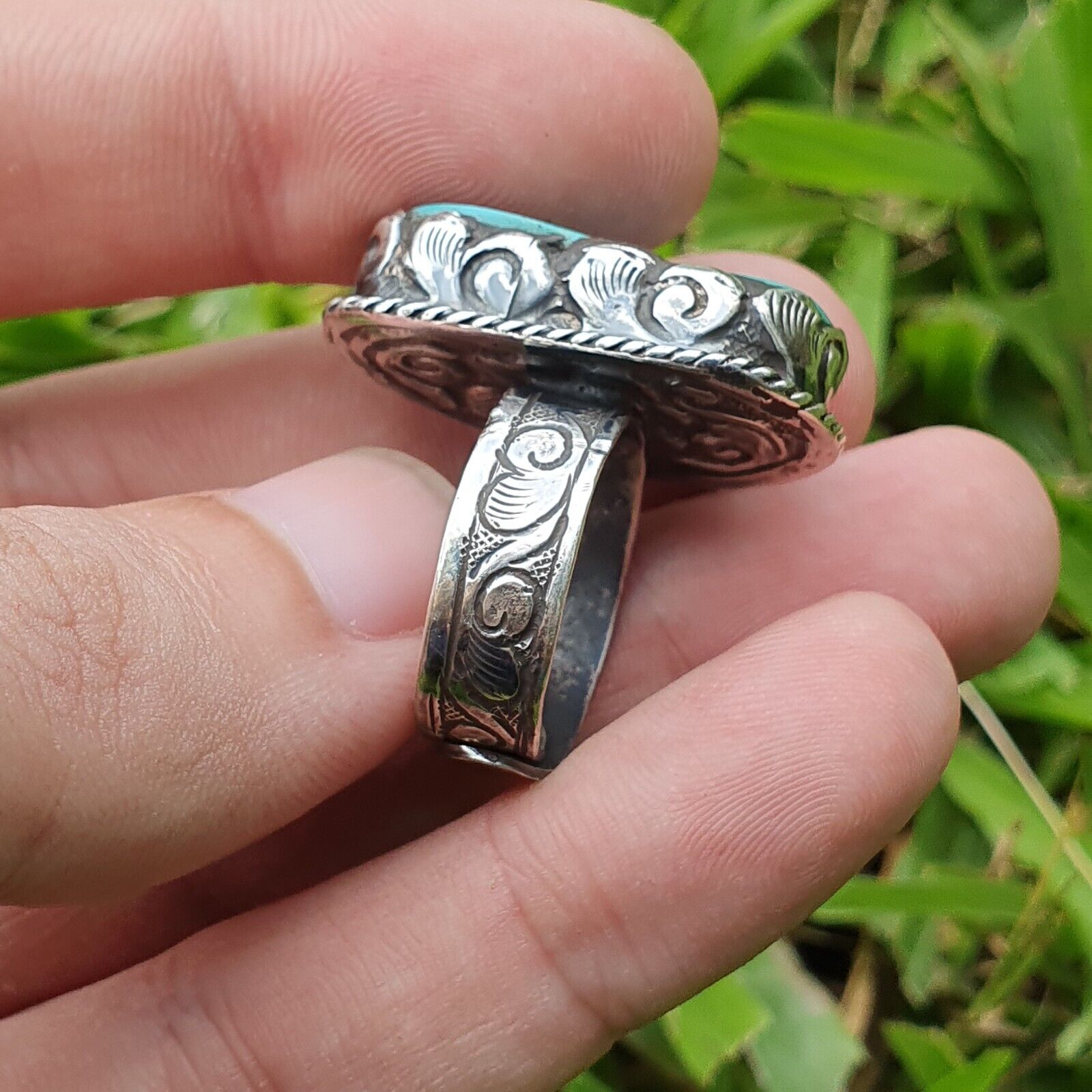 Big Men natural gemstone jewelry SILVER Ring