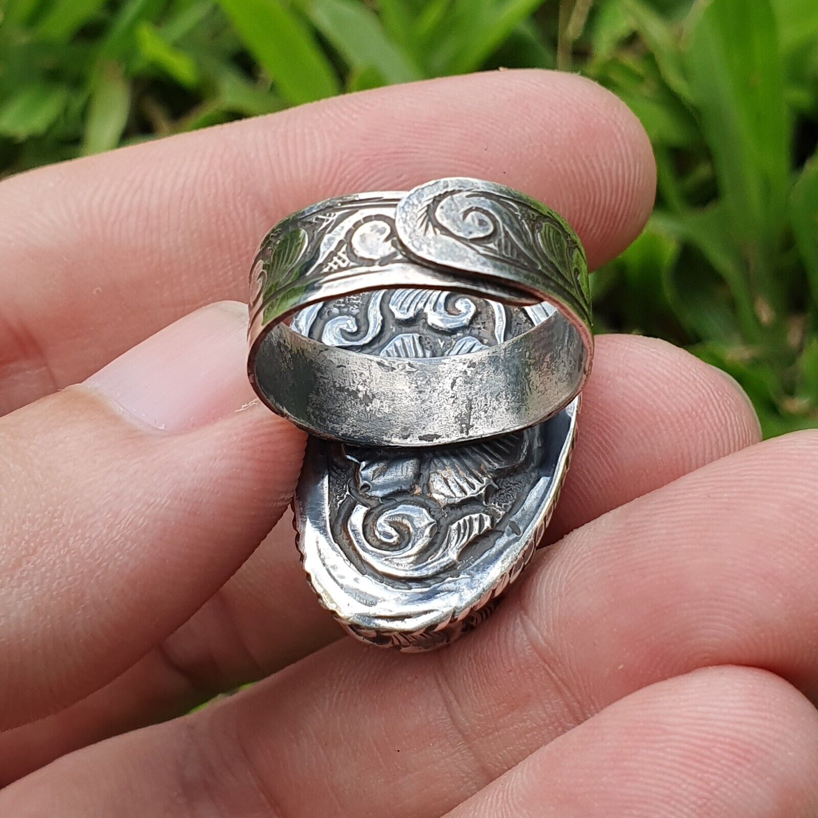 Big Men natural gemstone jewelry SILVER Ring