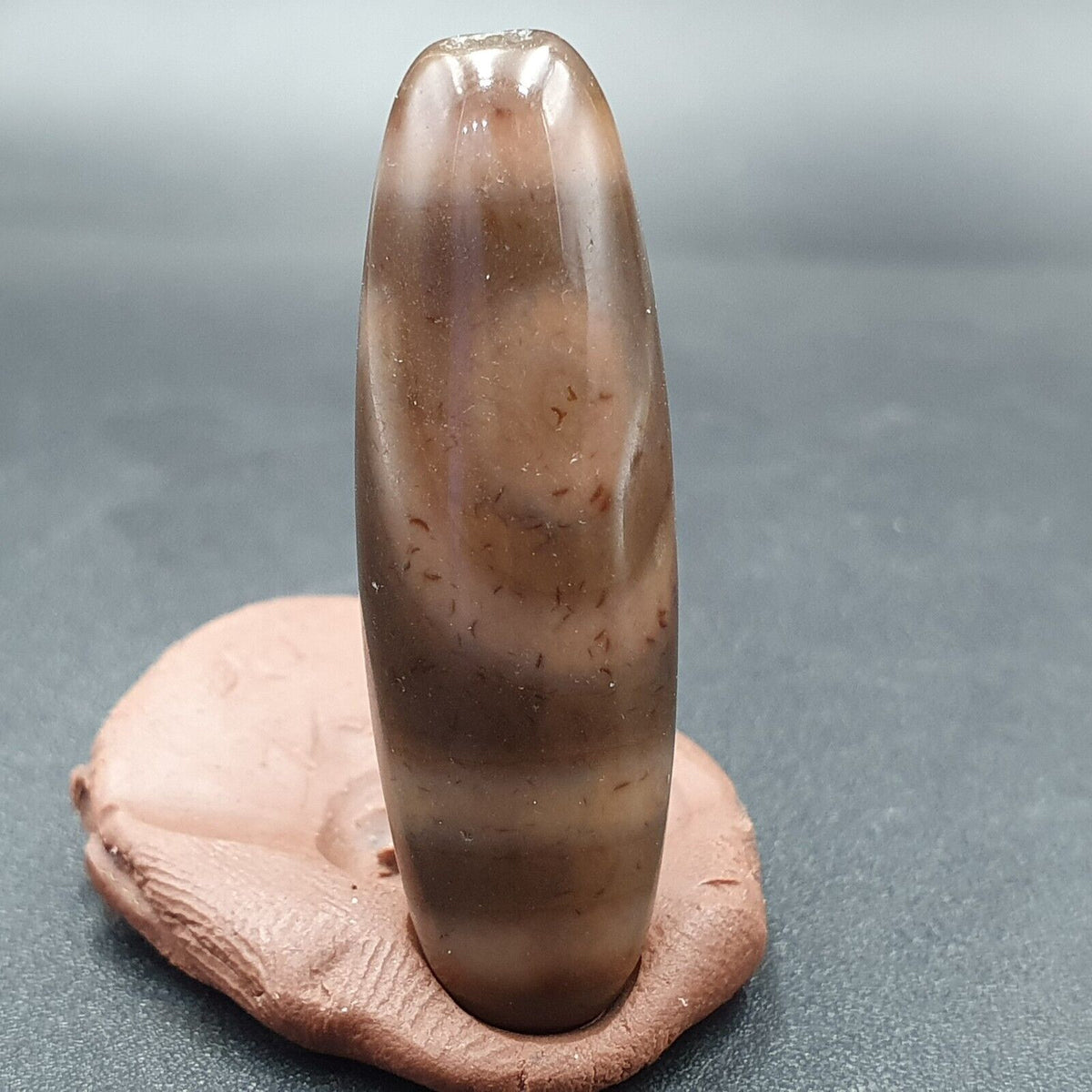 B#6 Antique Tibetan Old Agate 2 eye Dzi Amulet Bead