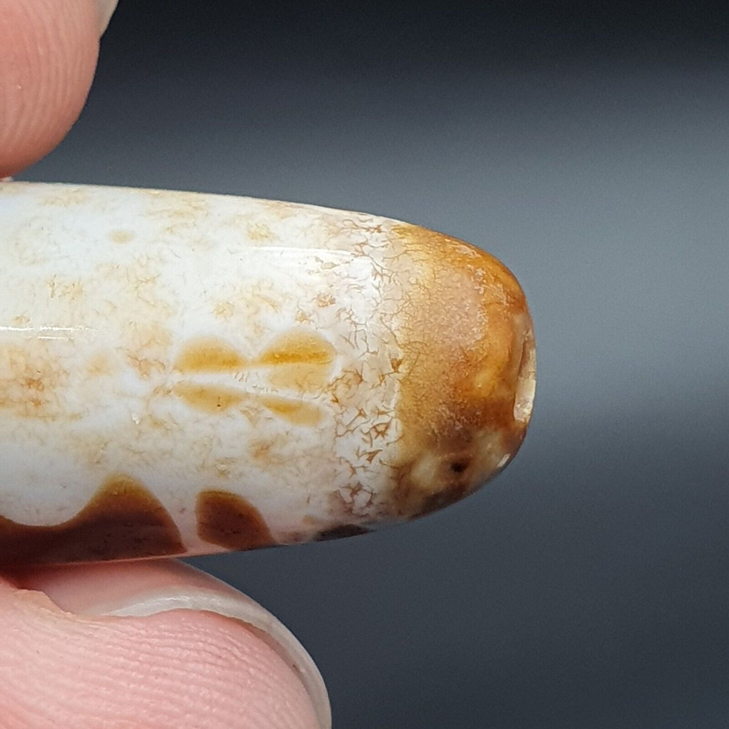B#8 Antike tibetische alte Achat-Dzi-Amulett-Perle