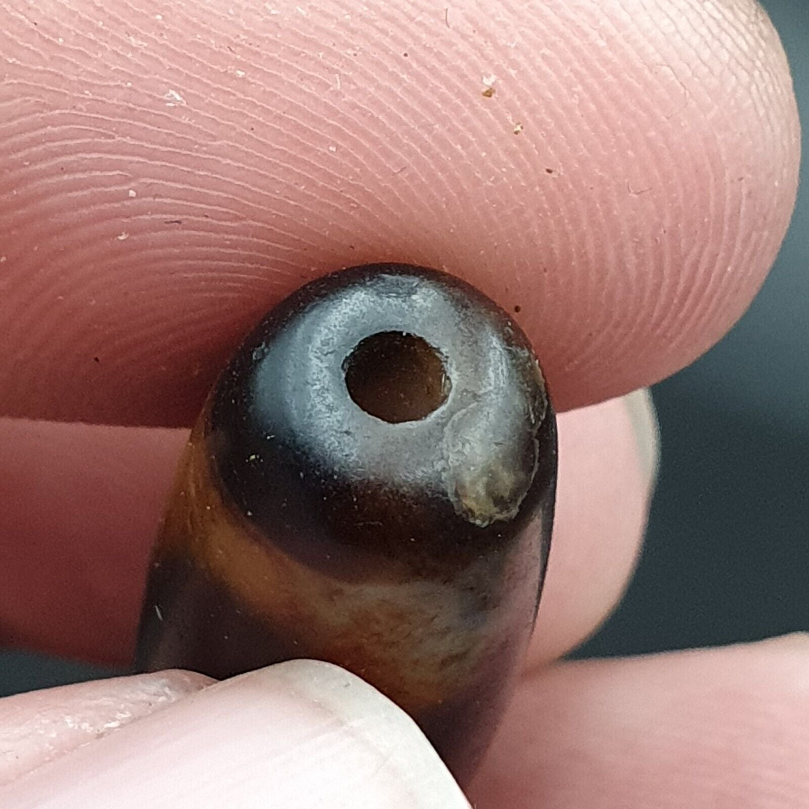 B#4 Antique Tibetan Old Agate Powerful Dzi Amulet Bead