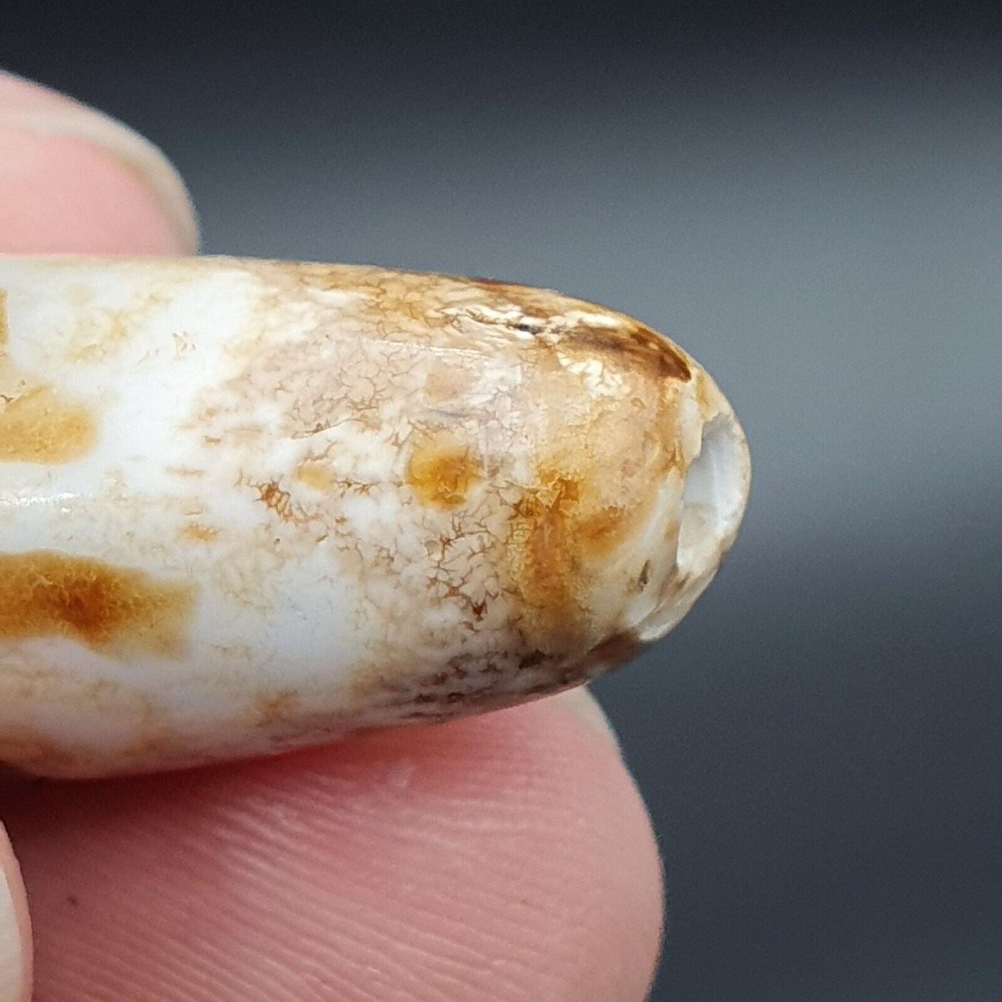 B#8 Antike tibetische alte Achat-Dzi-Amulett-Perle