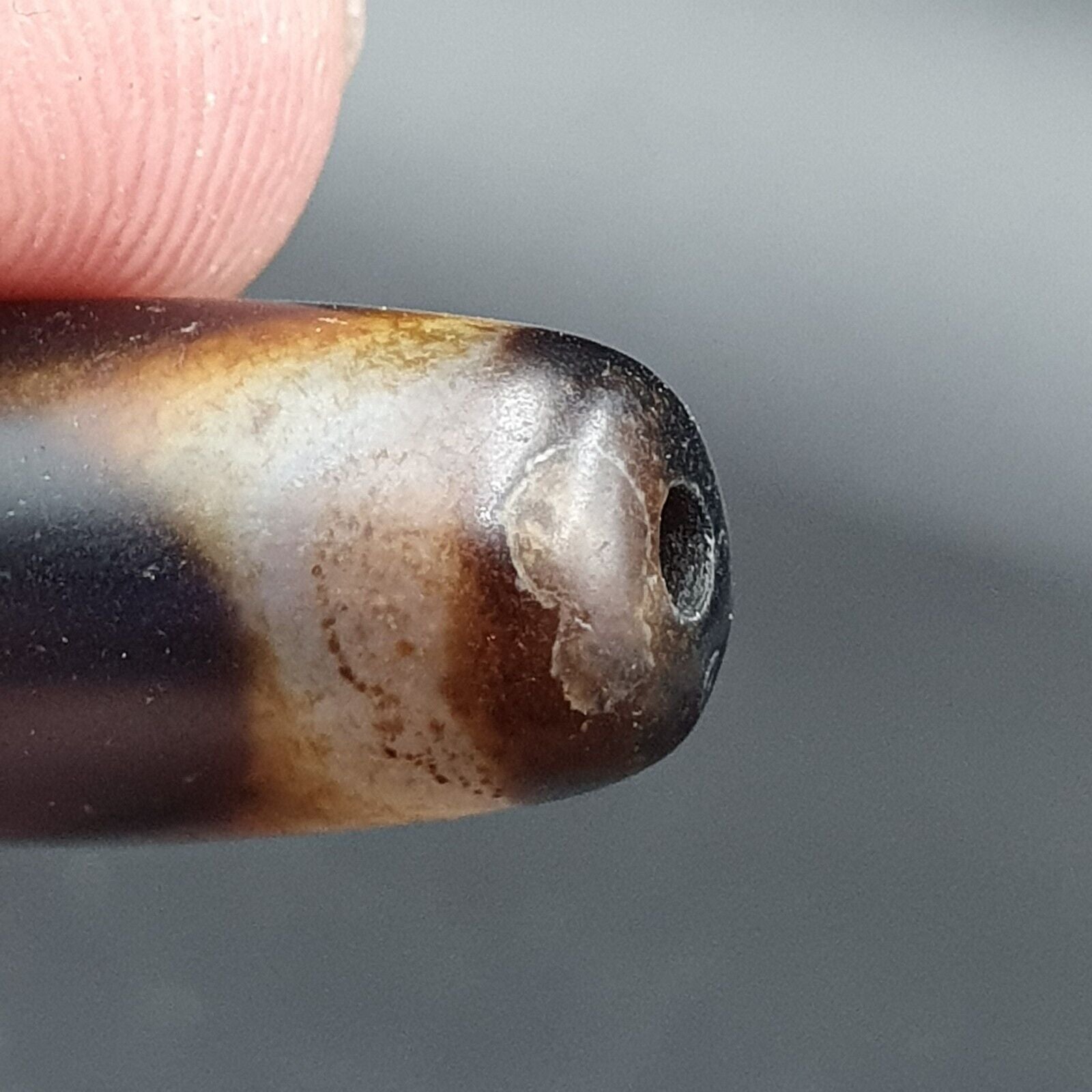 B#4 Antique Tibetan Old Agate Powerful Dzi Amulet Bead