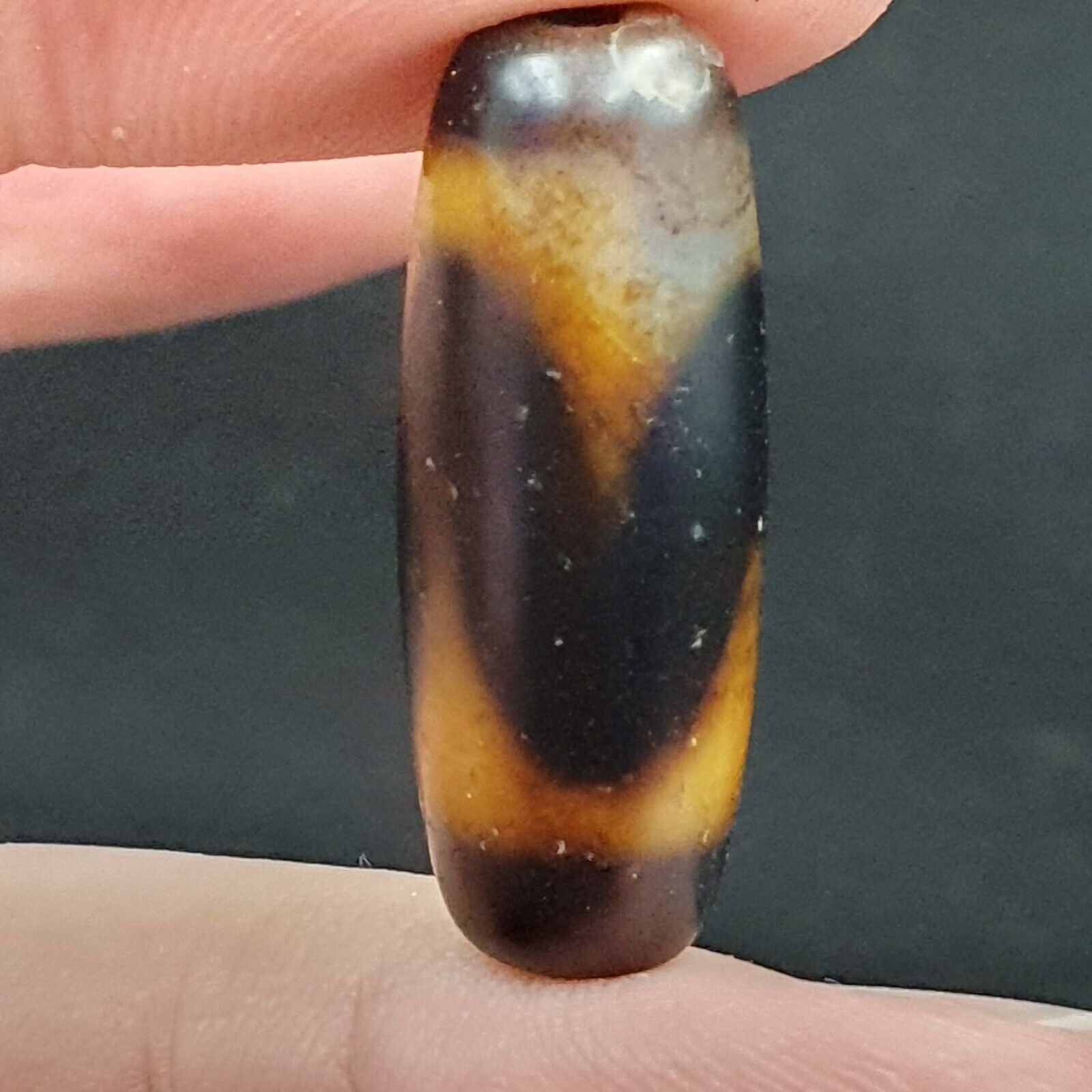 B#4 Antique Tibetan Old Agate Powerful Dzi Amulet Bead