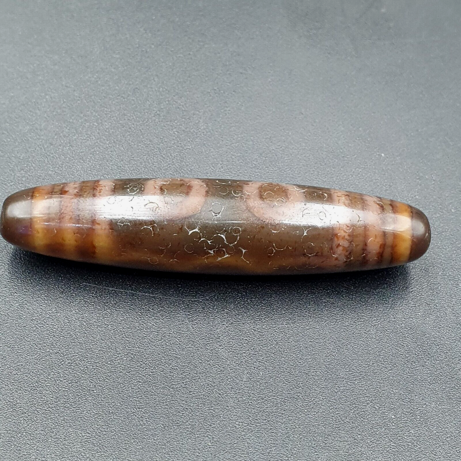 Antique Tibetan Old Agate Pure 5 Eye Powerful Dzi Amulet Bead