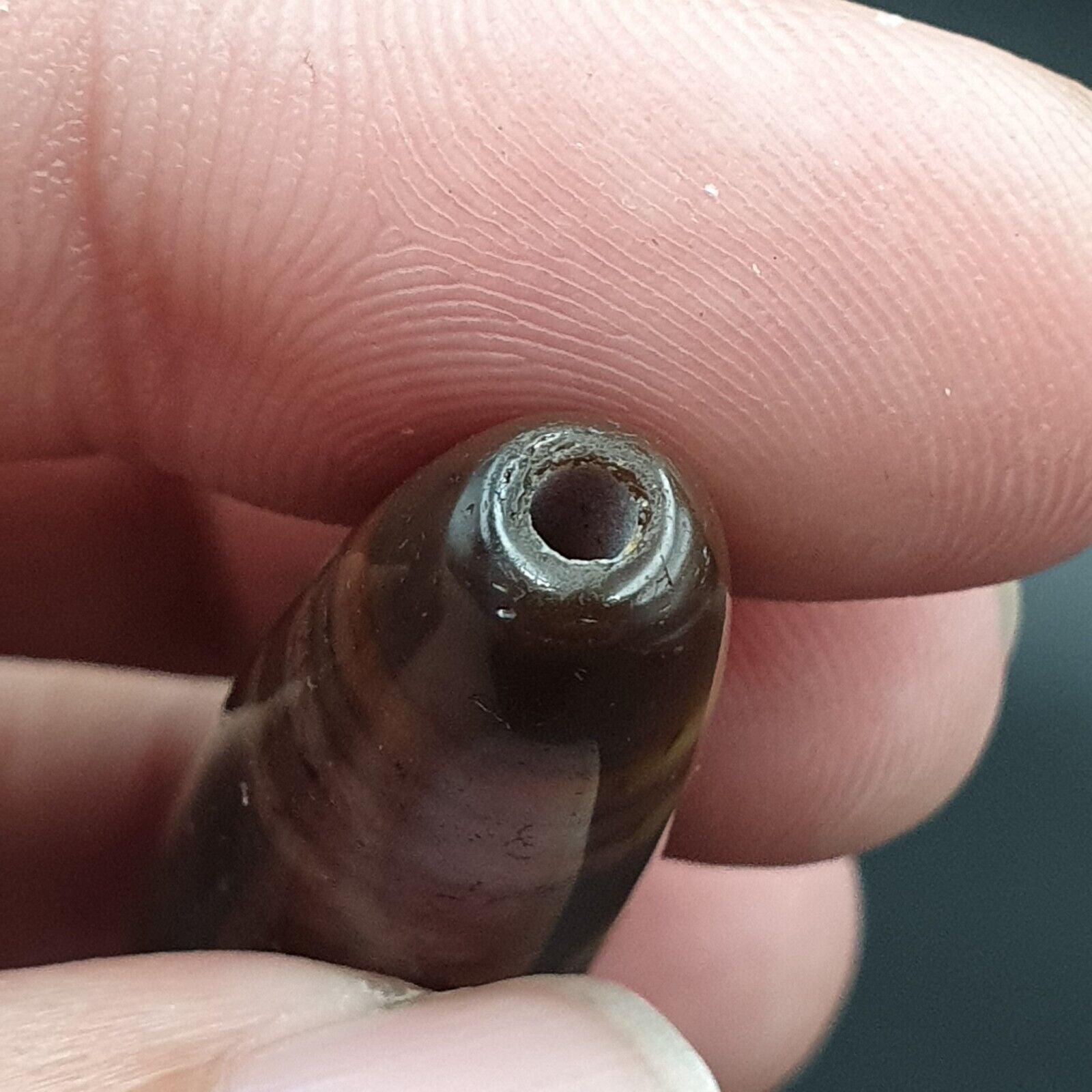 Antique Tibetan Old Agate Pure 5 Eye Powerful Dzi Amulet Bead