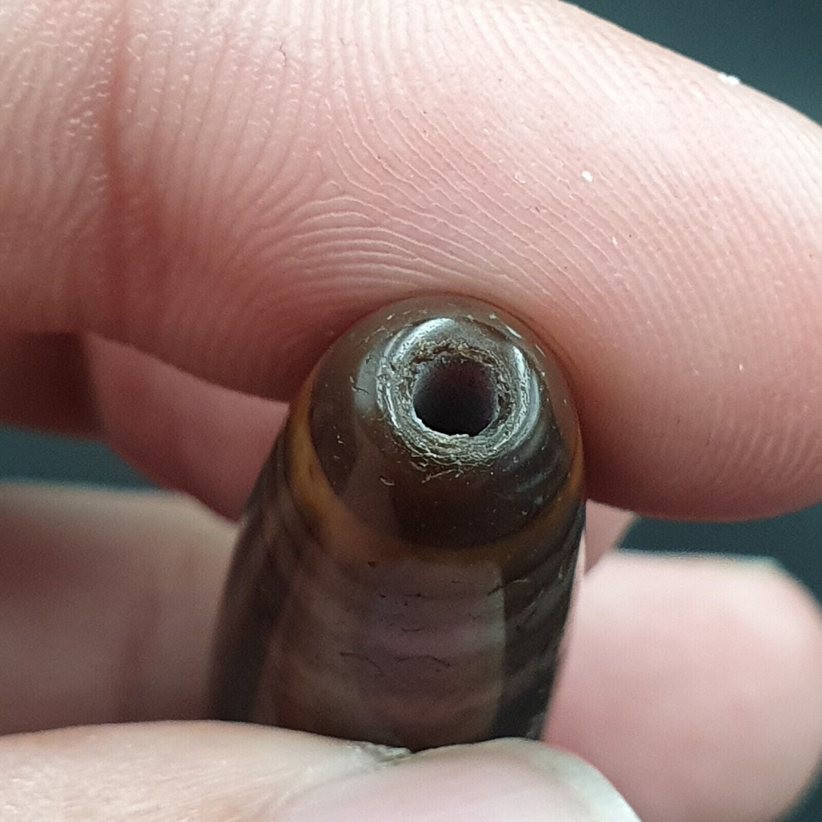 Antique Tibetan Old Agate Pure 5 Eye Powerful Dzi Amulet Bead