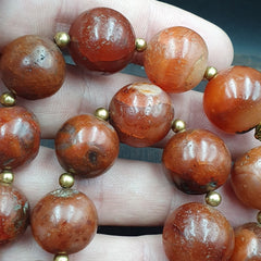 Antique Old Himalayan Indo Tibetan Carnelian Agate Beads Necklace NL-8