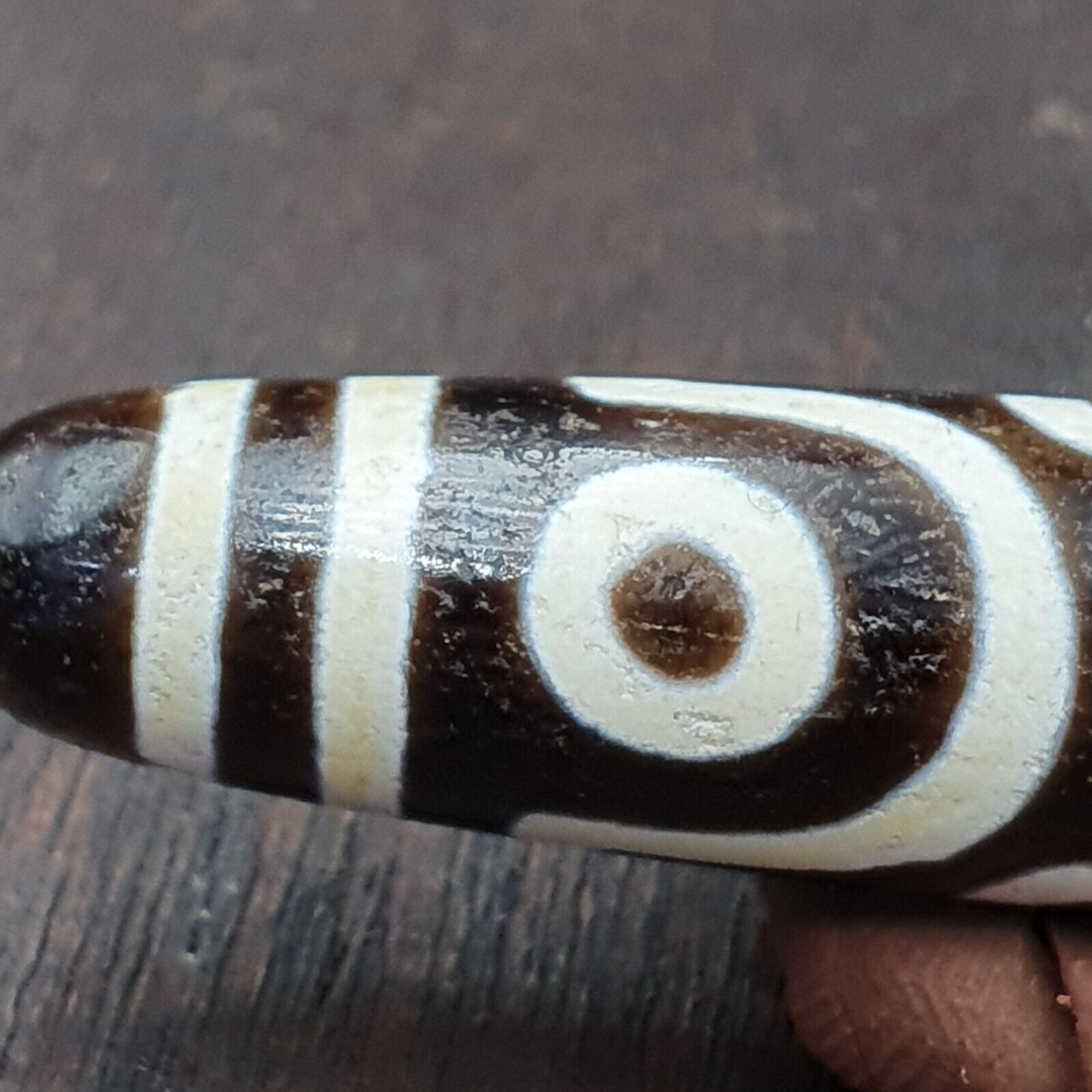 Himalayan Indo Tibetan Pure 6 Eyes Dzi Amulet Pendant Bead