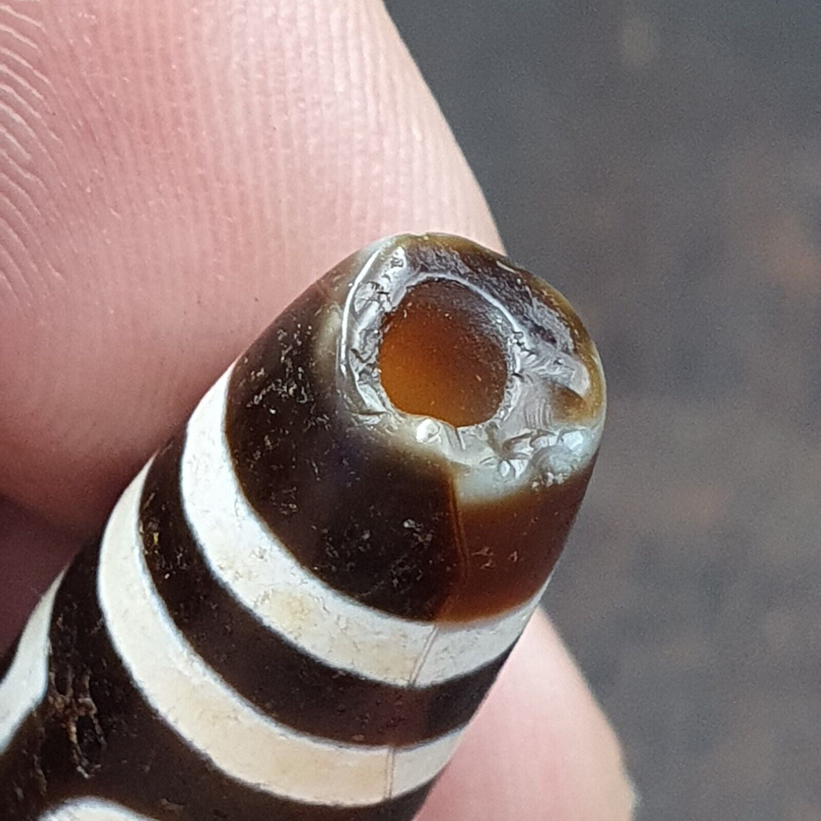 Himalayan Indo Tibetan Pure 6 Eyes Dzi Amulet Pendant Bead