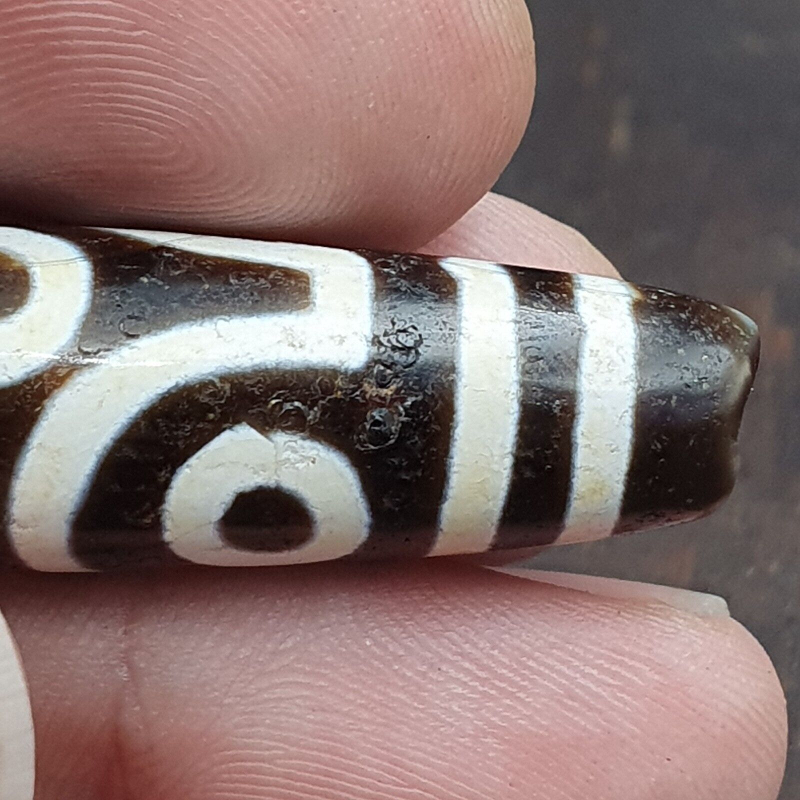 Himalayan Indo Tibetan Pure 6 Eyes Dzi Amulet Pendant Bead