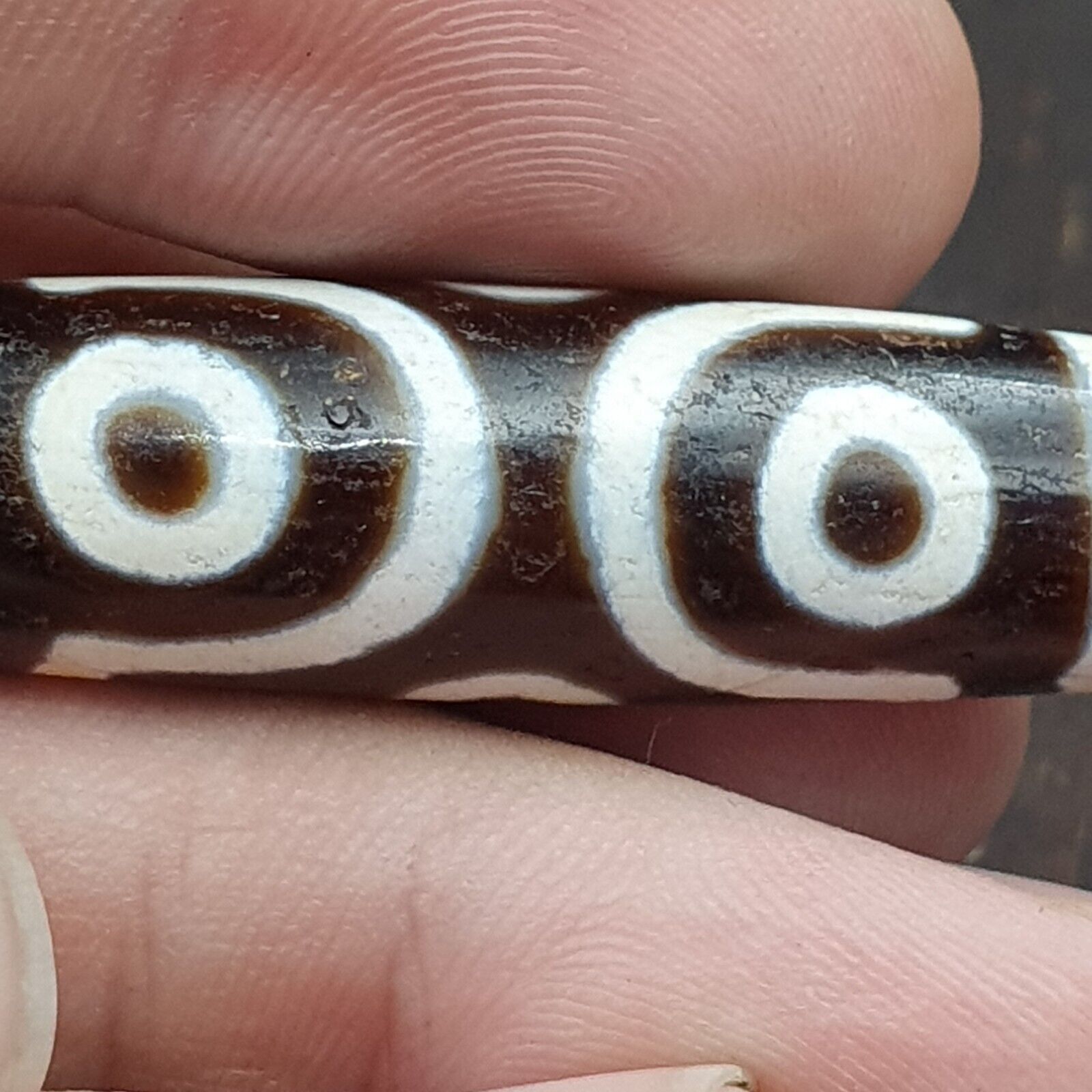 Himalayan Indo Tibetan Pure 6 Eyes Dzi Amulet Pendant Bead