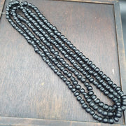 Vintage SCHÖNE ALTE AFRIKANISCHE Schwarze GLASHANDEL ANTIKE PERLEN Strang 8-10mm