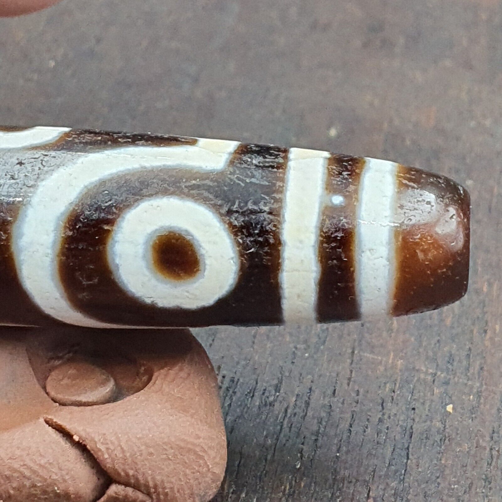 Himalayan Indo Tibetan Pure 6 Eyes Dzi Amulet Pendant Bead