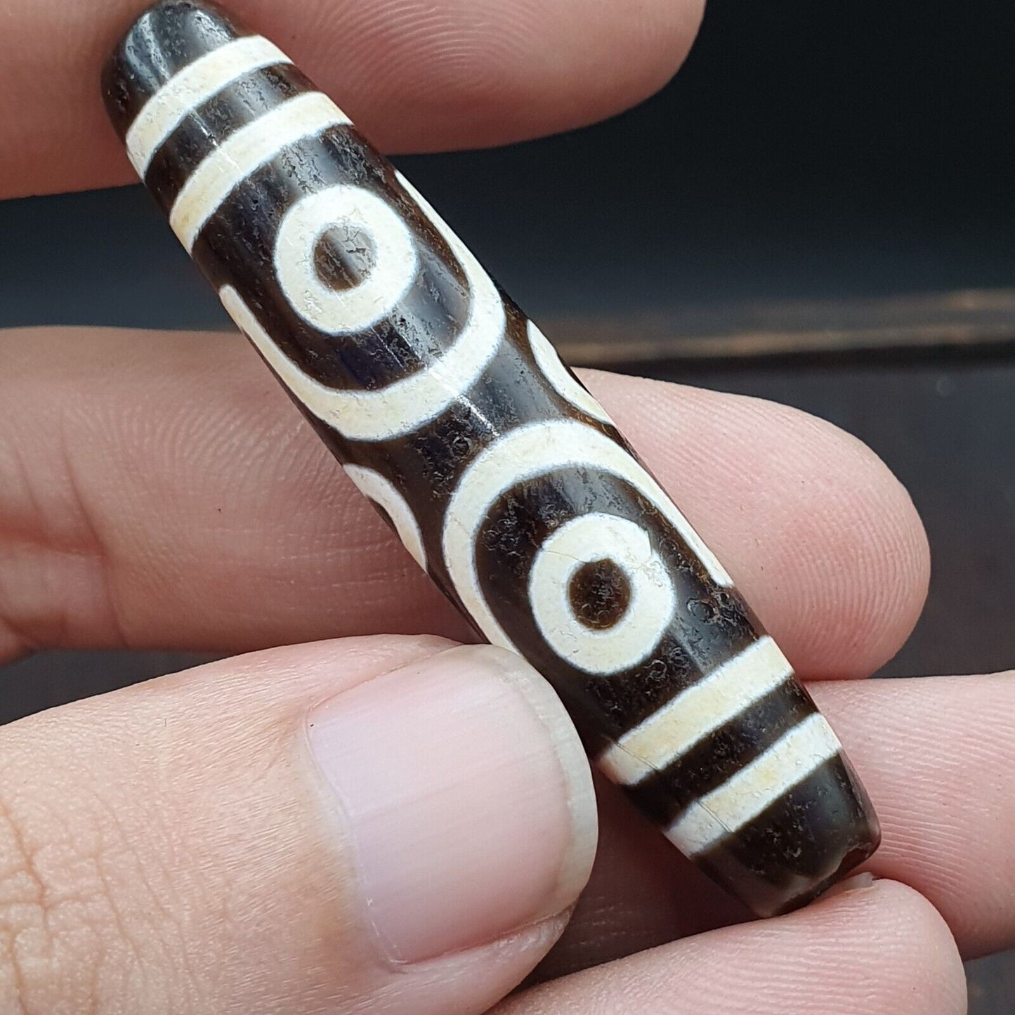 喜馬拉雅印度藏純 6 眼天珠護身符吊墜珠