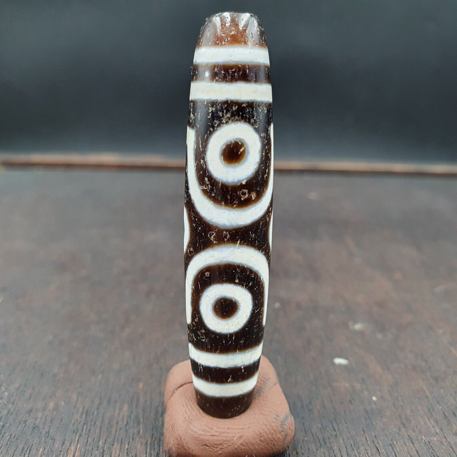 Himalayan Indo Tibetan Pure 6 Eyes Dzi Amulet Pendant Bead