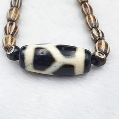 Vintage Himalayan Indo Tibetan rare eye LINES Patterns Dzi spiritual Amulet Bead