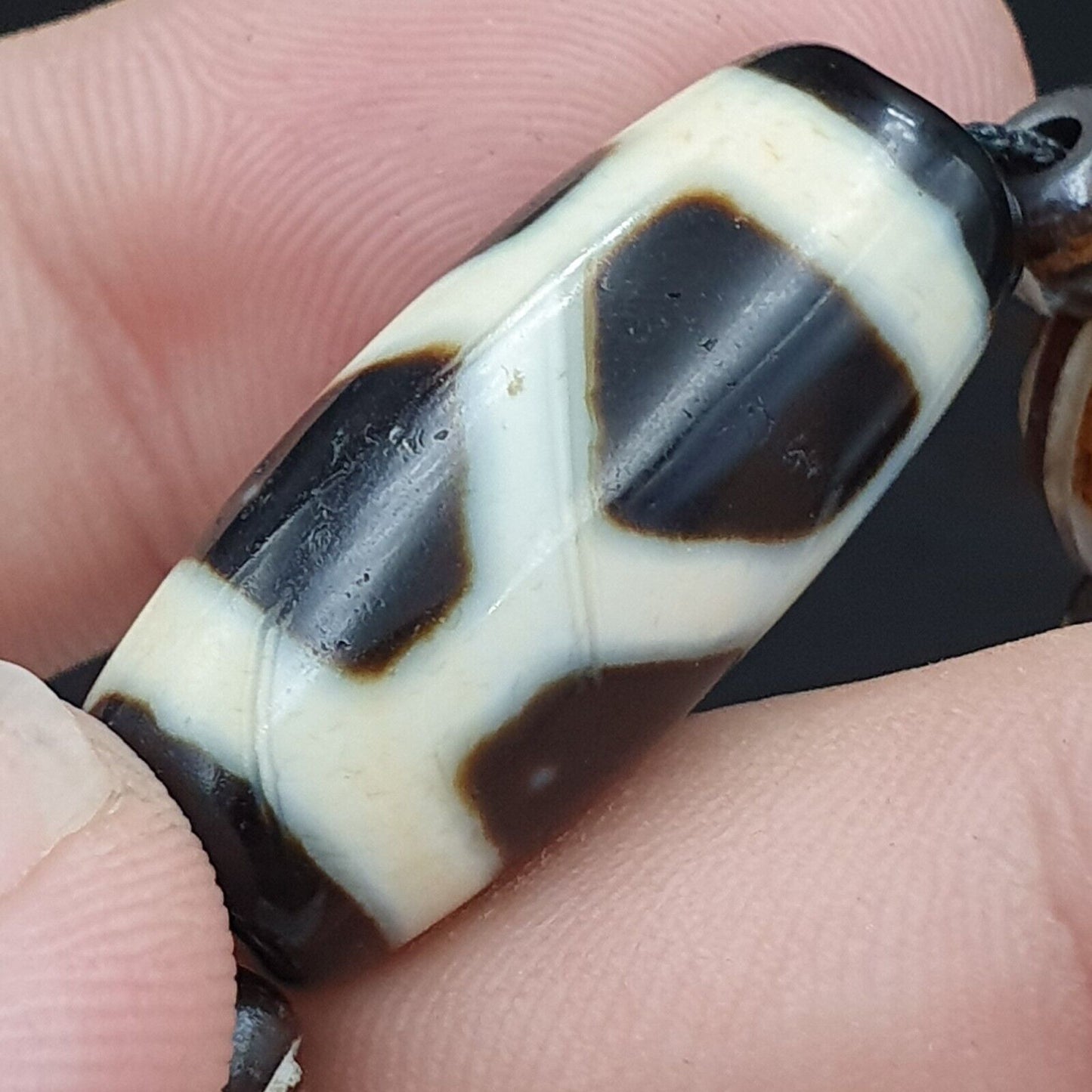 復古喜馬拉雅印度西藏罕見眼睛線條圖案天珠靈性護身符珠