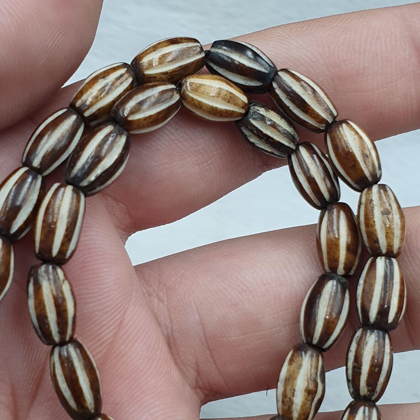 Vintage Himalayan Indo Tibetan rare eye LINES Patterns Dzi spiritual Amulet Bead