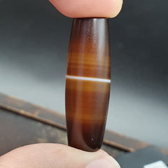 Antique Old Yemeni Agate Natural Rare pattern Banded Agate Bead 35.9mm BD-10
