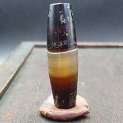 Antique Old Yemeni Agate Natural Rare pattern Banded Agate Bead 37.3mm BD-7-1