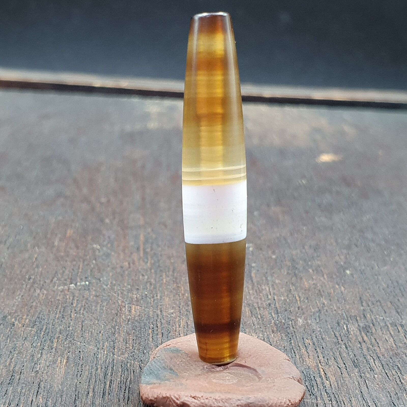 Antique Old Yemeni Agate Natural Rare pattern Banded Agate Bead 43.3mm BD-7-2