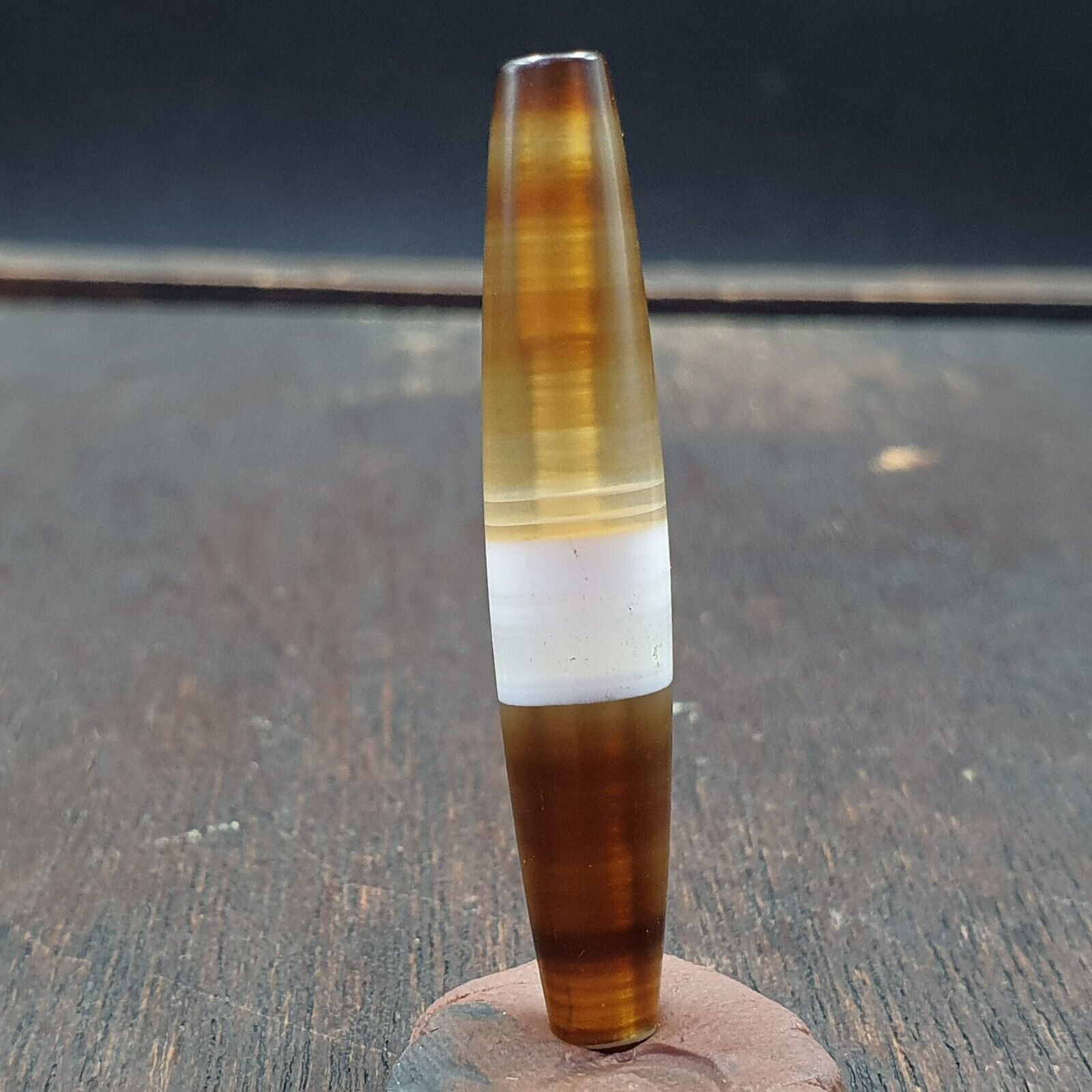 Antique Old Yemeni Agate Natural Rare pattern Banded Agate Bead 43.3mm BD-7-2