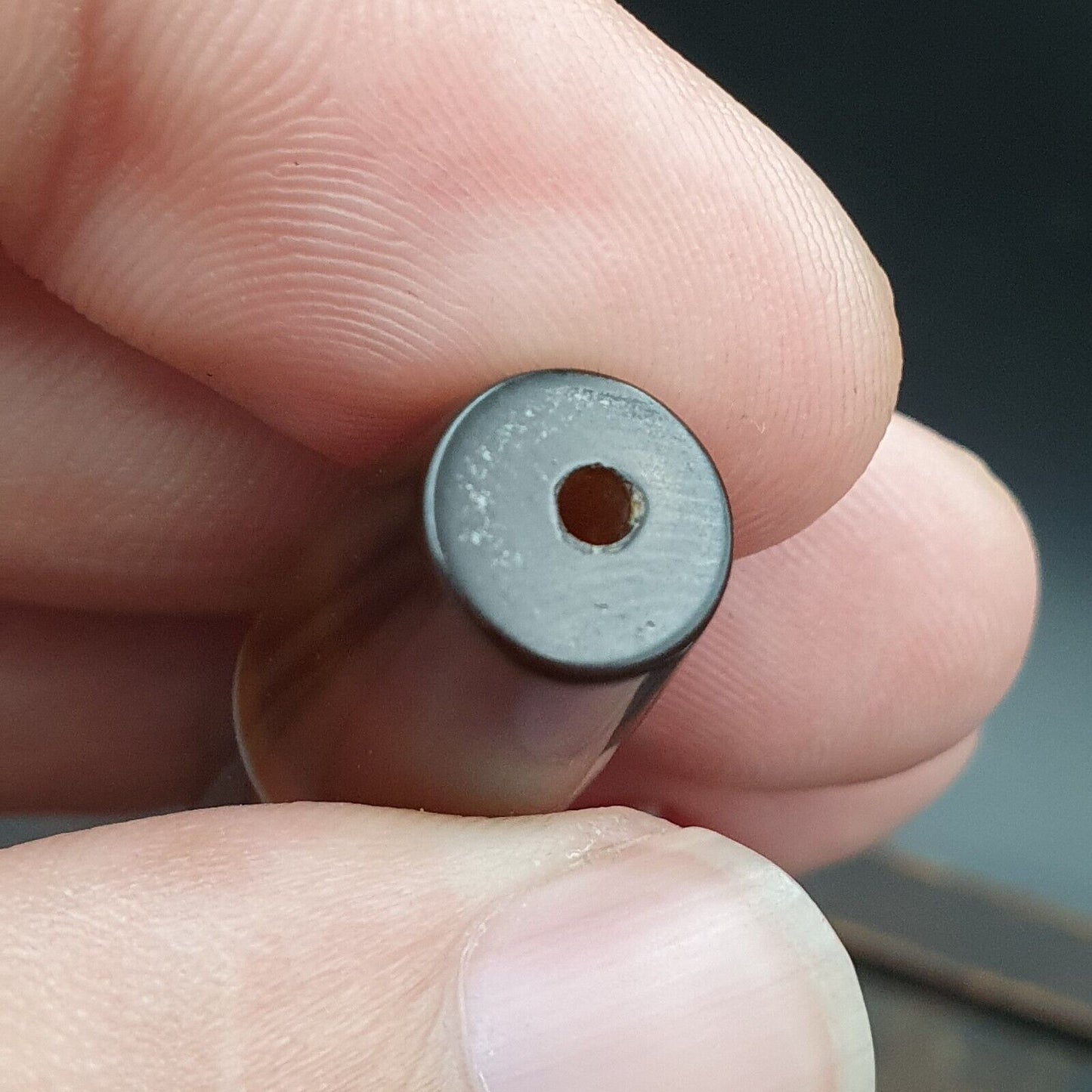 Antiker alter jemenitischer Achat, natürliches, seltenes Muster, gebänderte Achatperle, 35,9 mm, BD-10