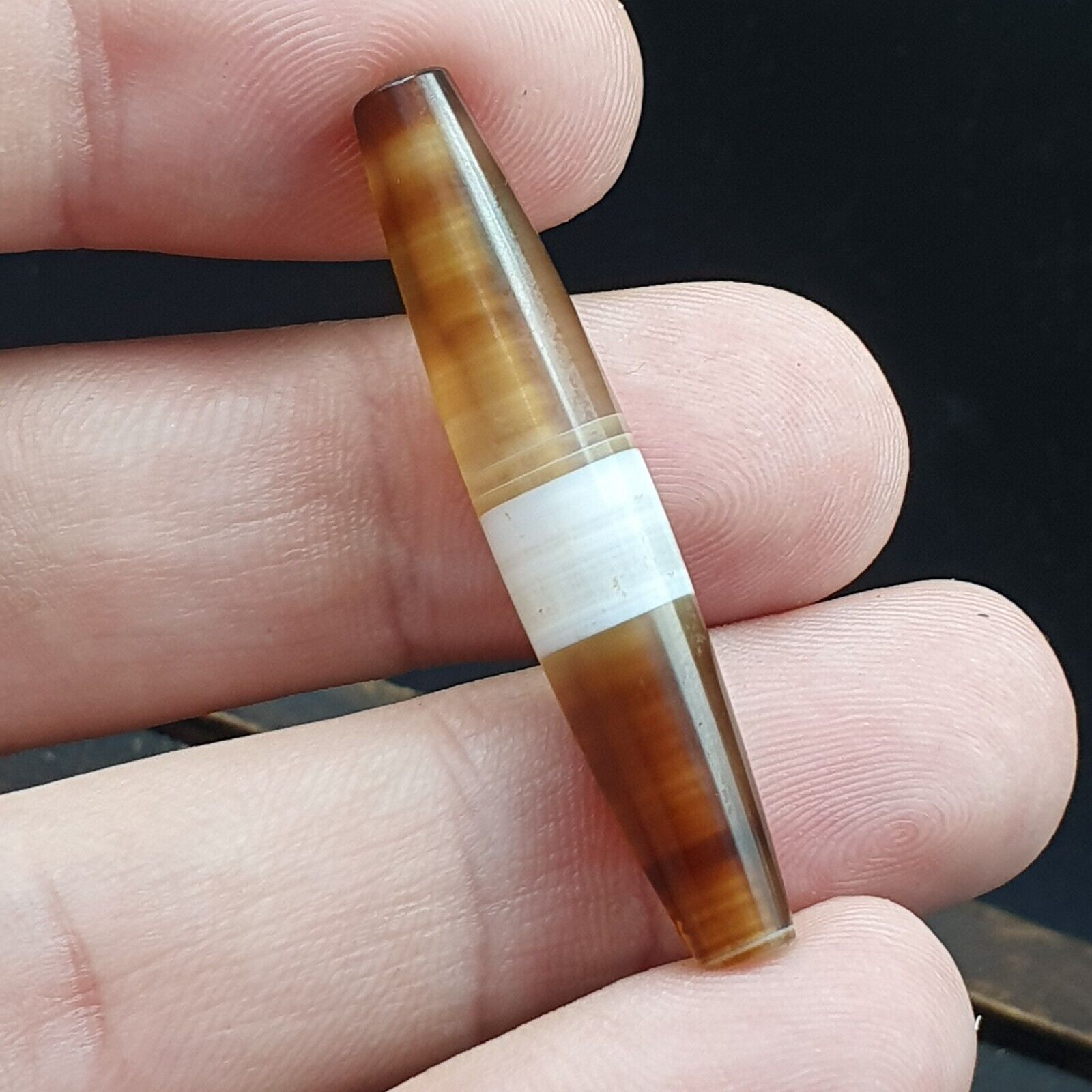 Antique Old Yemeni Agate Natural Rare pattern Banded Agate Bead 43.3mm BD-7-2