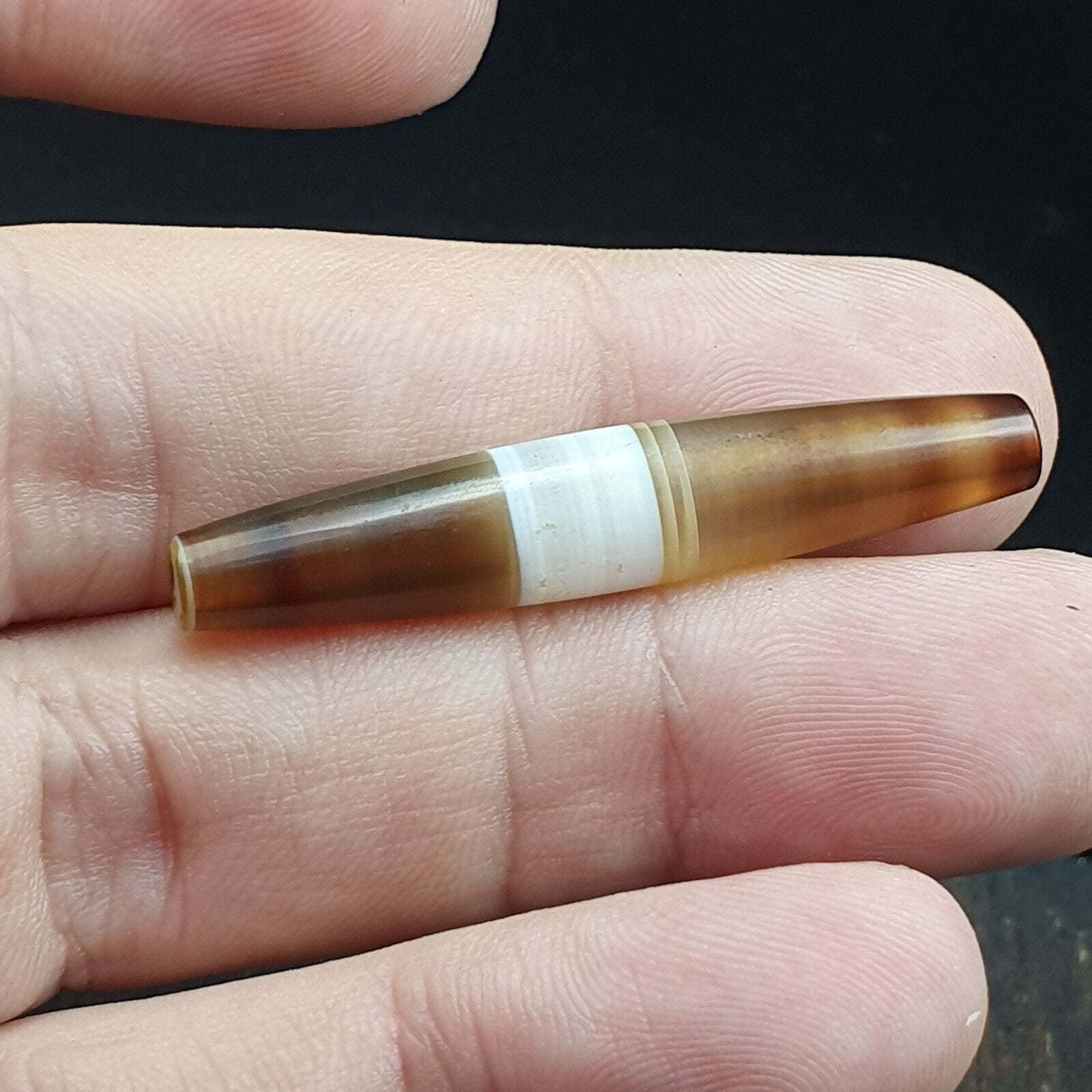 Antique Old Yemeni Agate Natural Rare pattern Banded Agate Bead 43.3mm BD-7-2