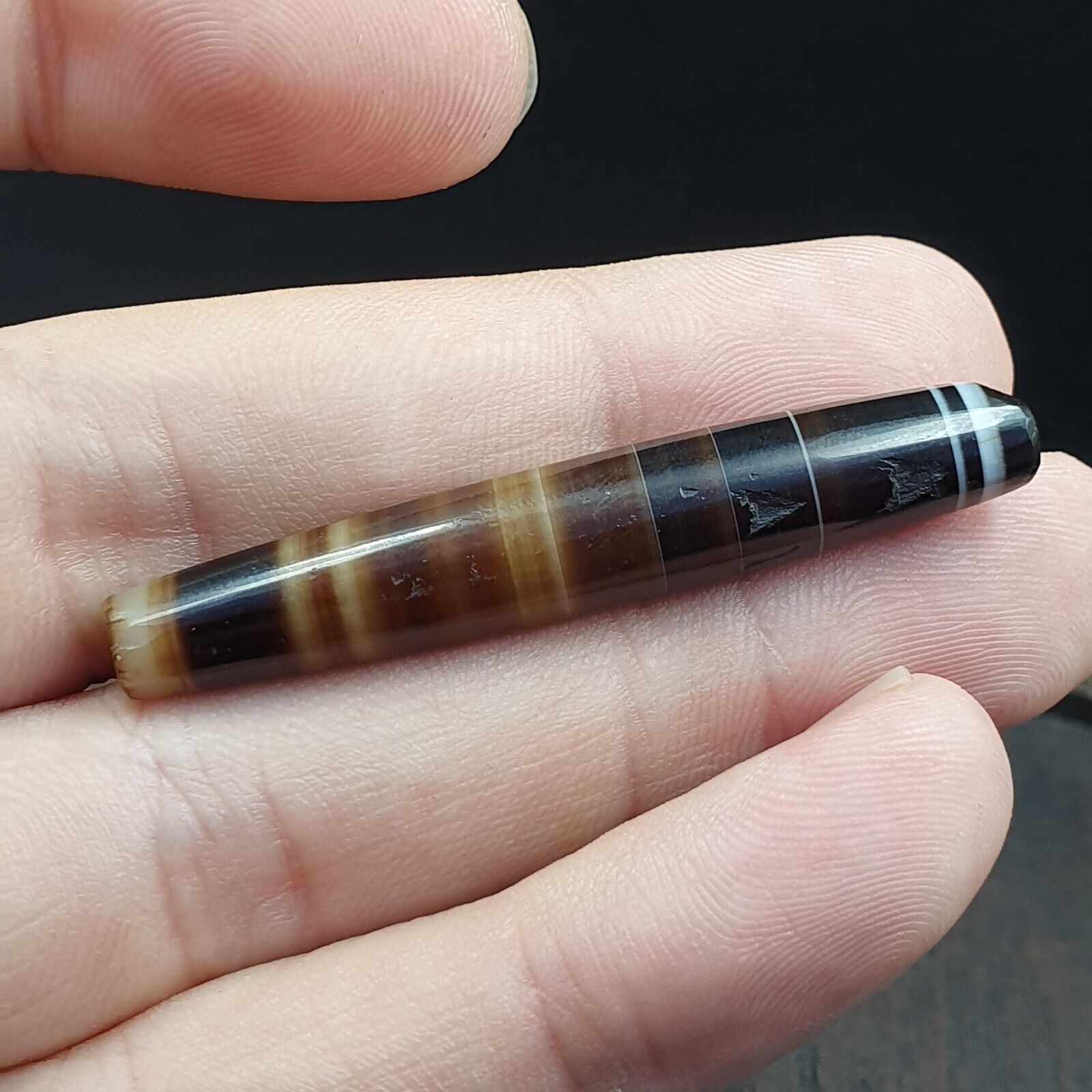 Antique Old Yemeni Agate Natural Rare pattern Banded Agate Bead 50mm BD-7-5