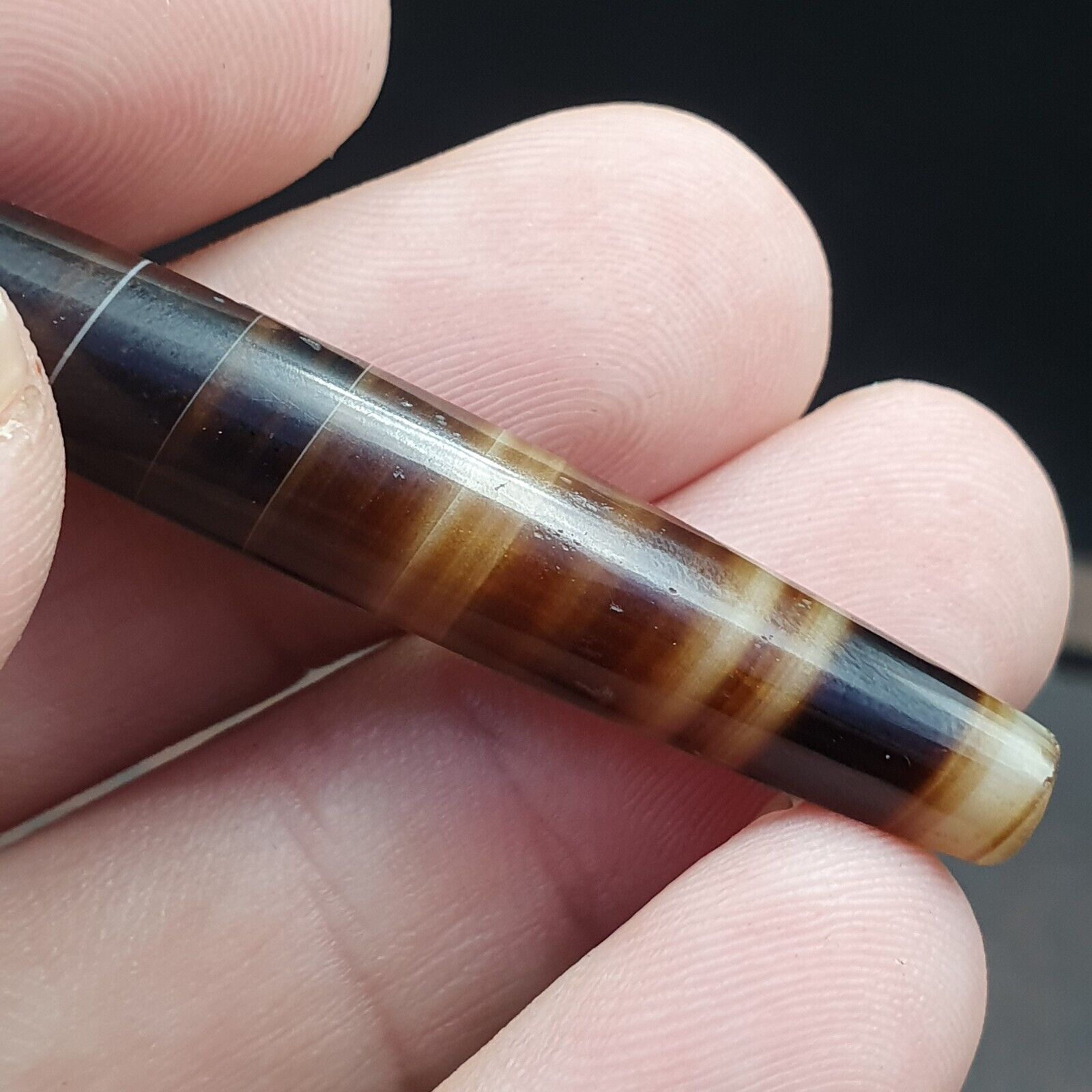 Antique Old Yemeni Agate Natural Rare pattern Banded Agate Bead 50mm BD-7-5