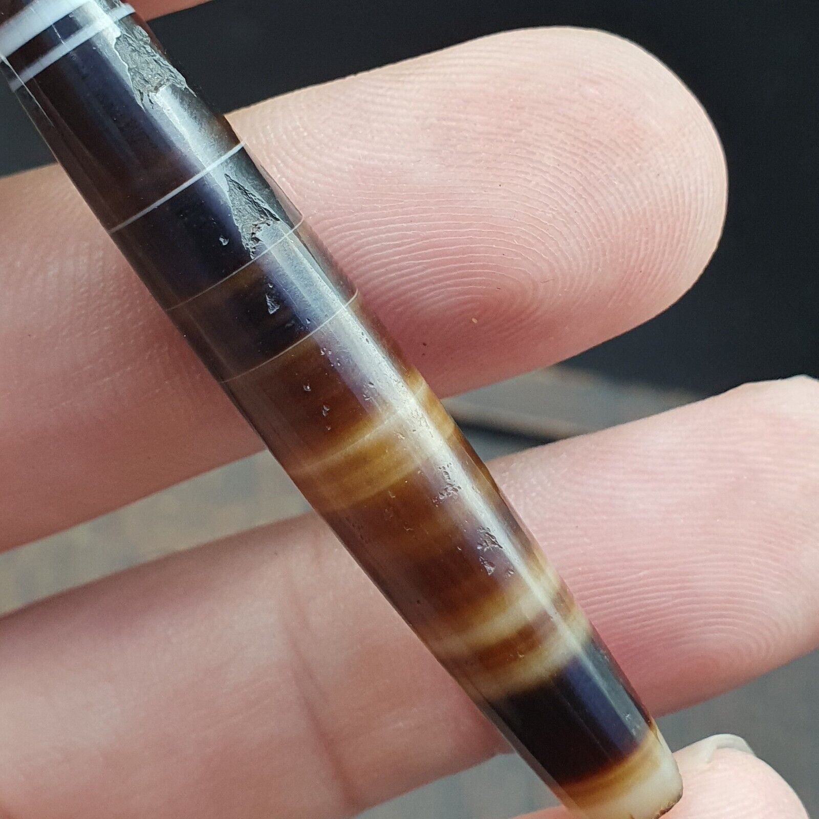 Antique Old Yemeni Agate Natural Rare pattern Banded Agate Bead 50mm BD-7-5