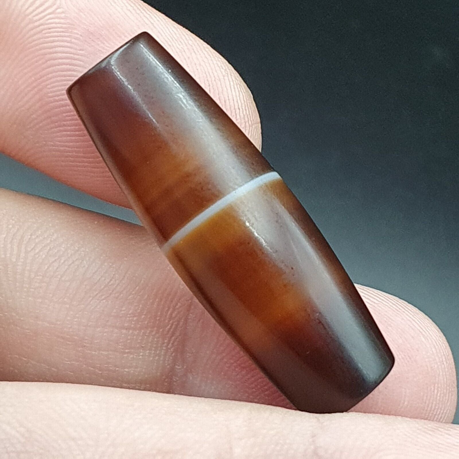 Antique Old Yemeni Agate Natural Rare pattern Banded Agate Bead 35.9mm BD-10