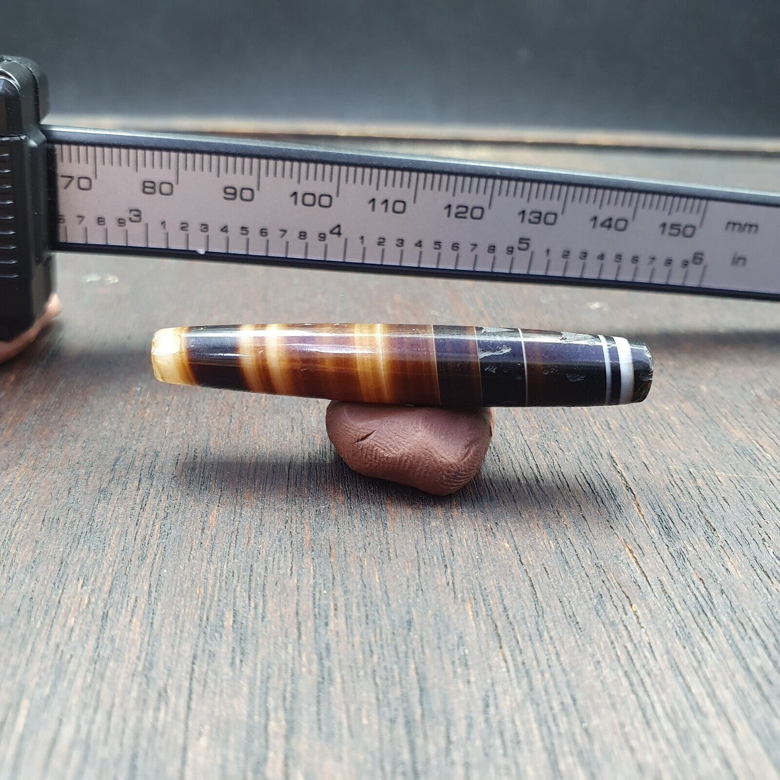 Antique Old Yemeni Agate Natural Rare pattern Banded Agate Bead 50mm BD-7-5