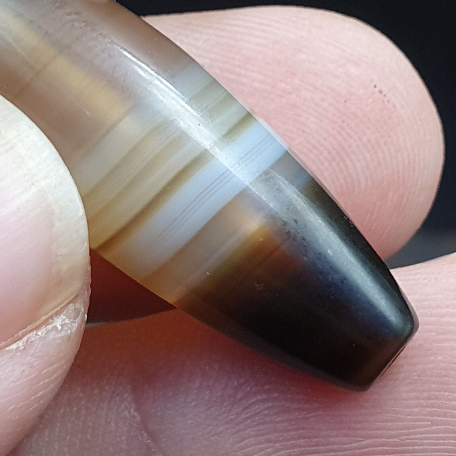 Antique Old Yemeni Agate Natural Rare pattern Banded Agate Bead 36mm BD-7-4