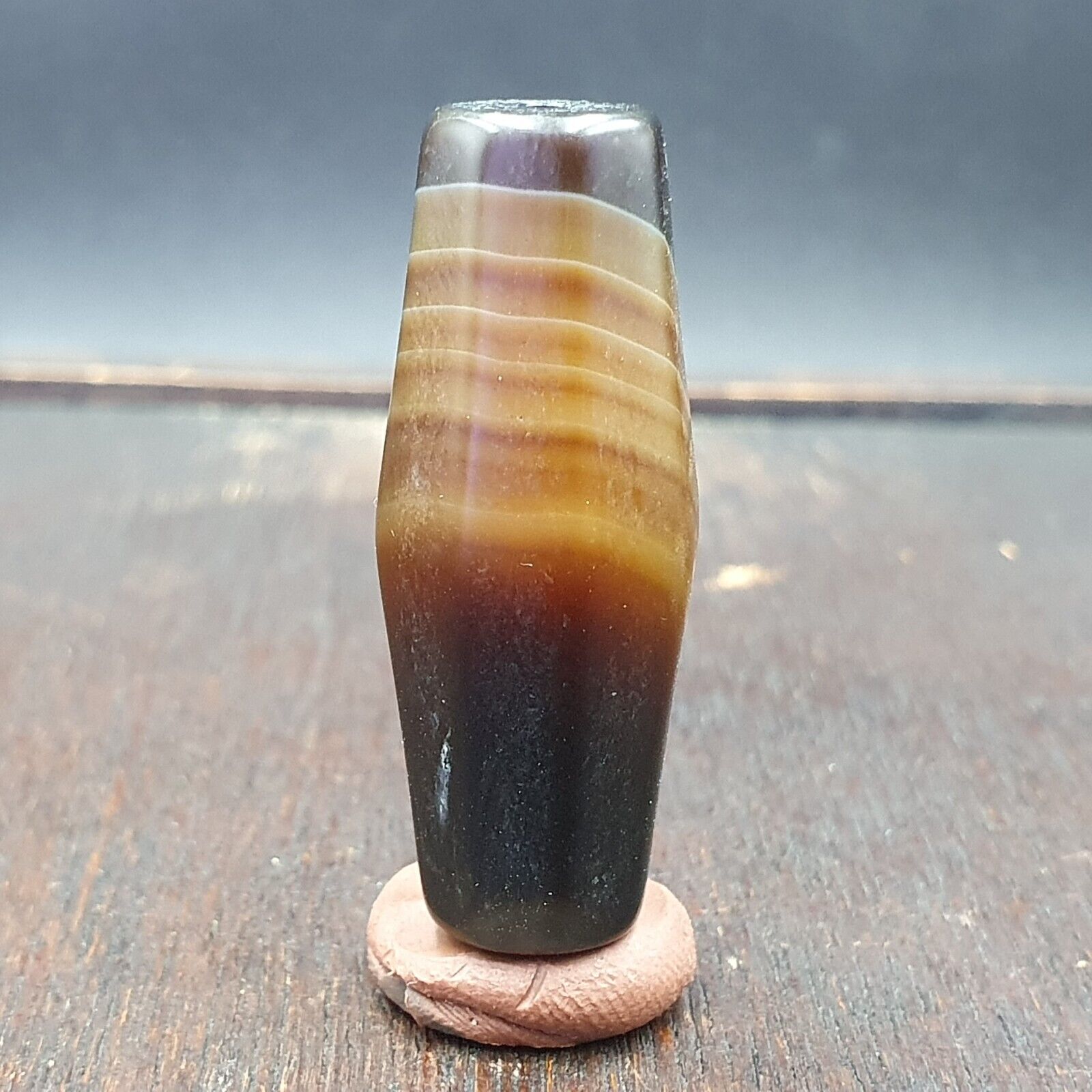 Antique Old Yemeni Agate Natural Rare pattern Banded Agate Bead 39mm BD-3